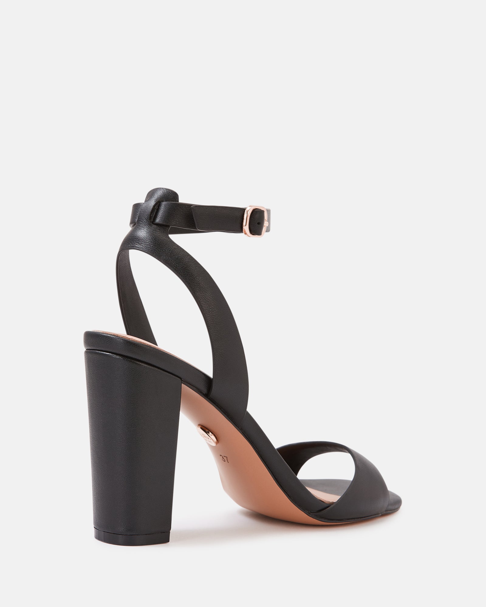 Ryan Black Leather Block Heel