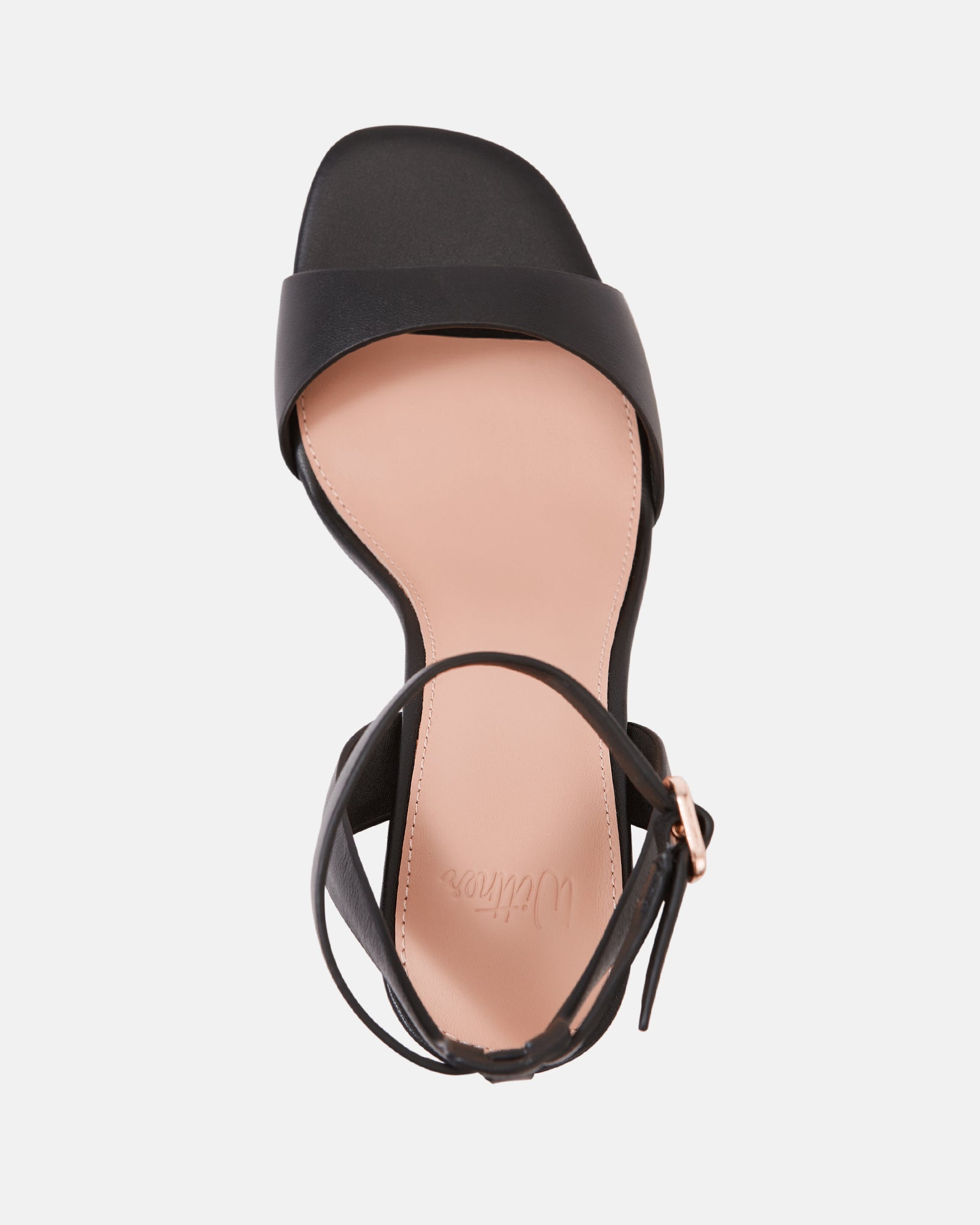 Ryan Black Leather Block Heel