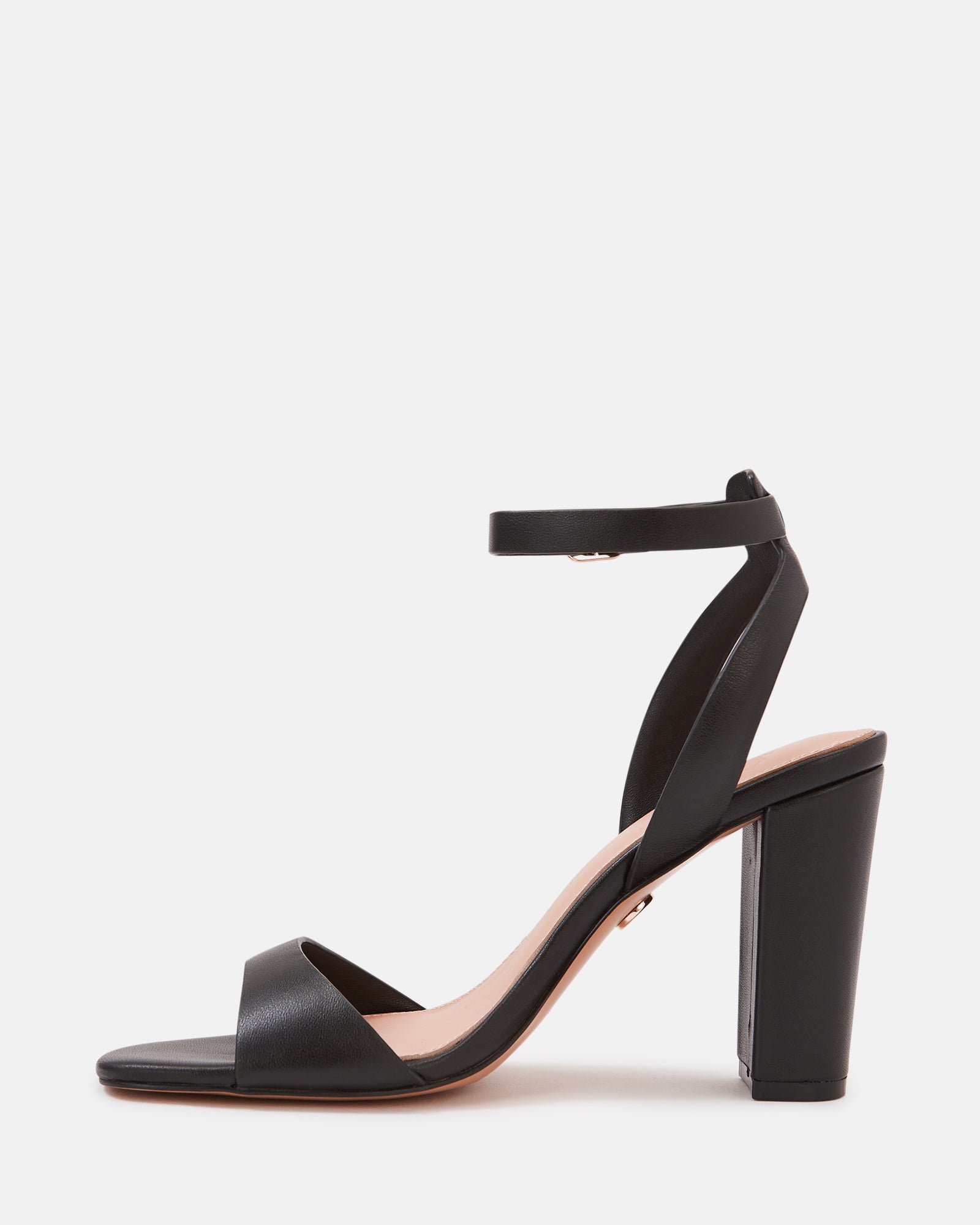 Ryan Black Leather Block Heel