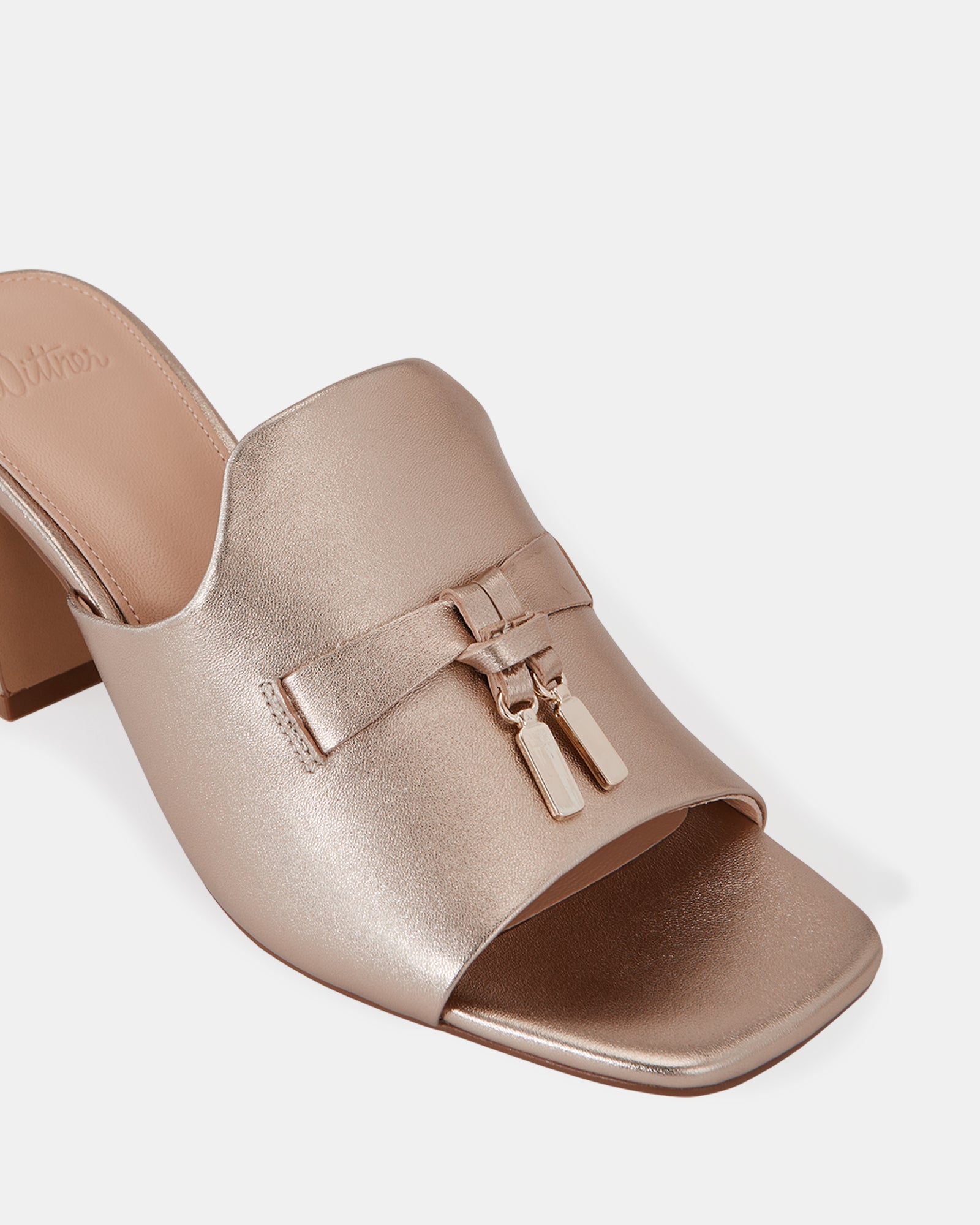 Mayse Champagne Pebble Leather Mule