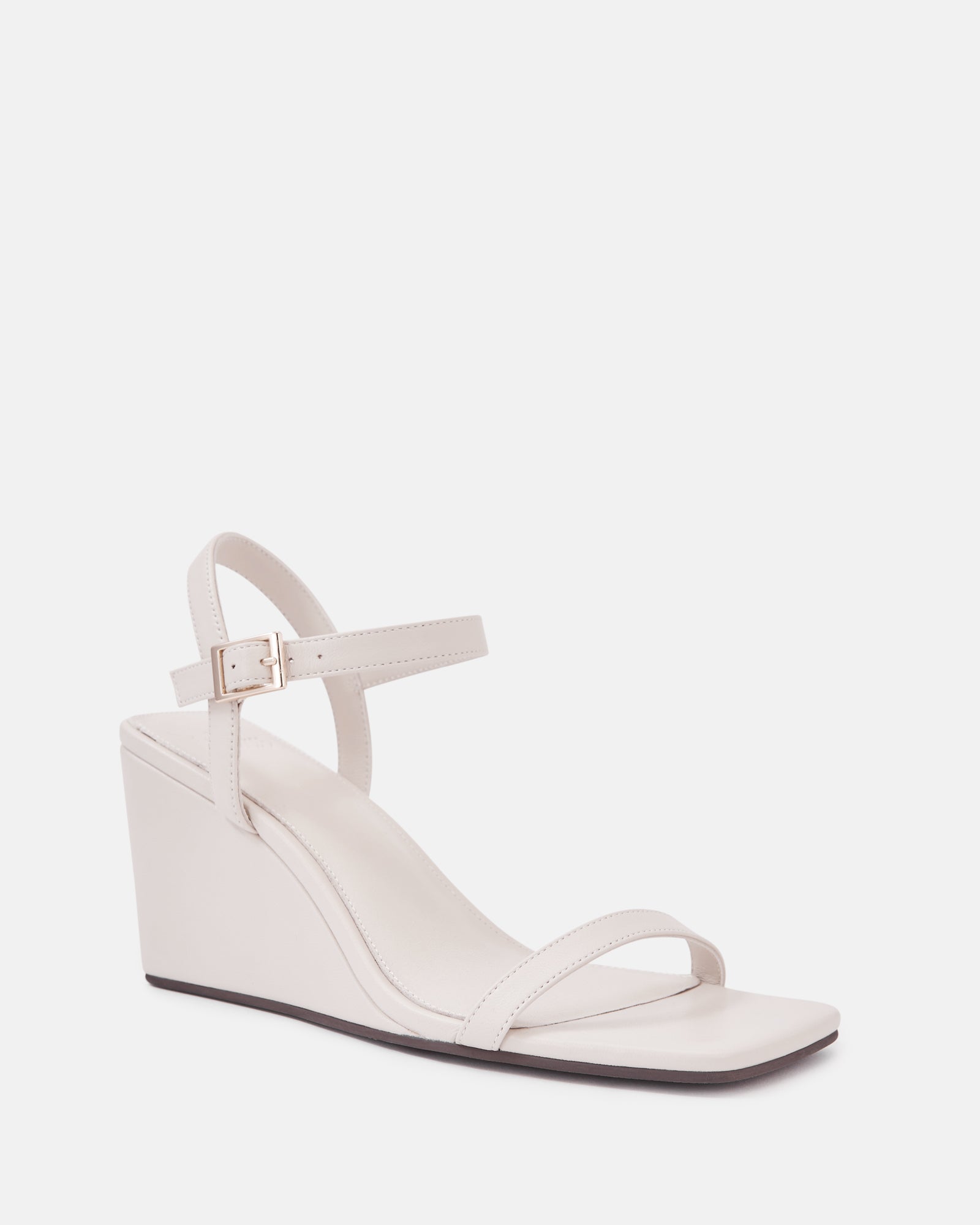 Prisca Vintage Ivory Leather Wedge