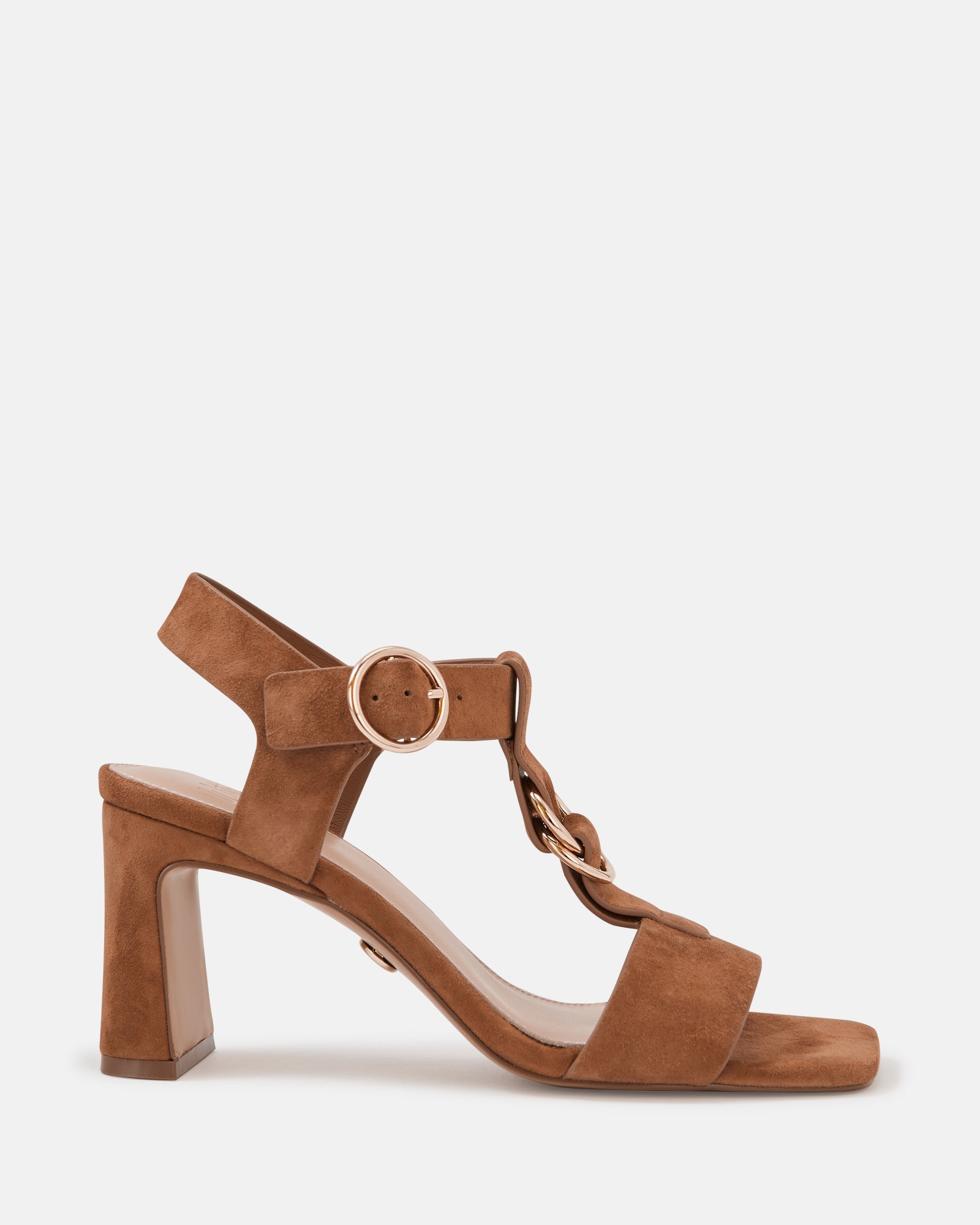 Posy Burnt Almond Suede Leather Slim Heel
