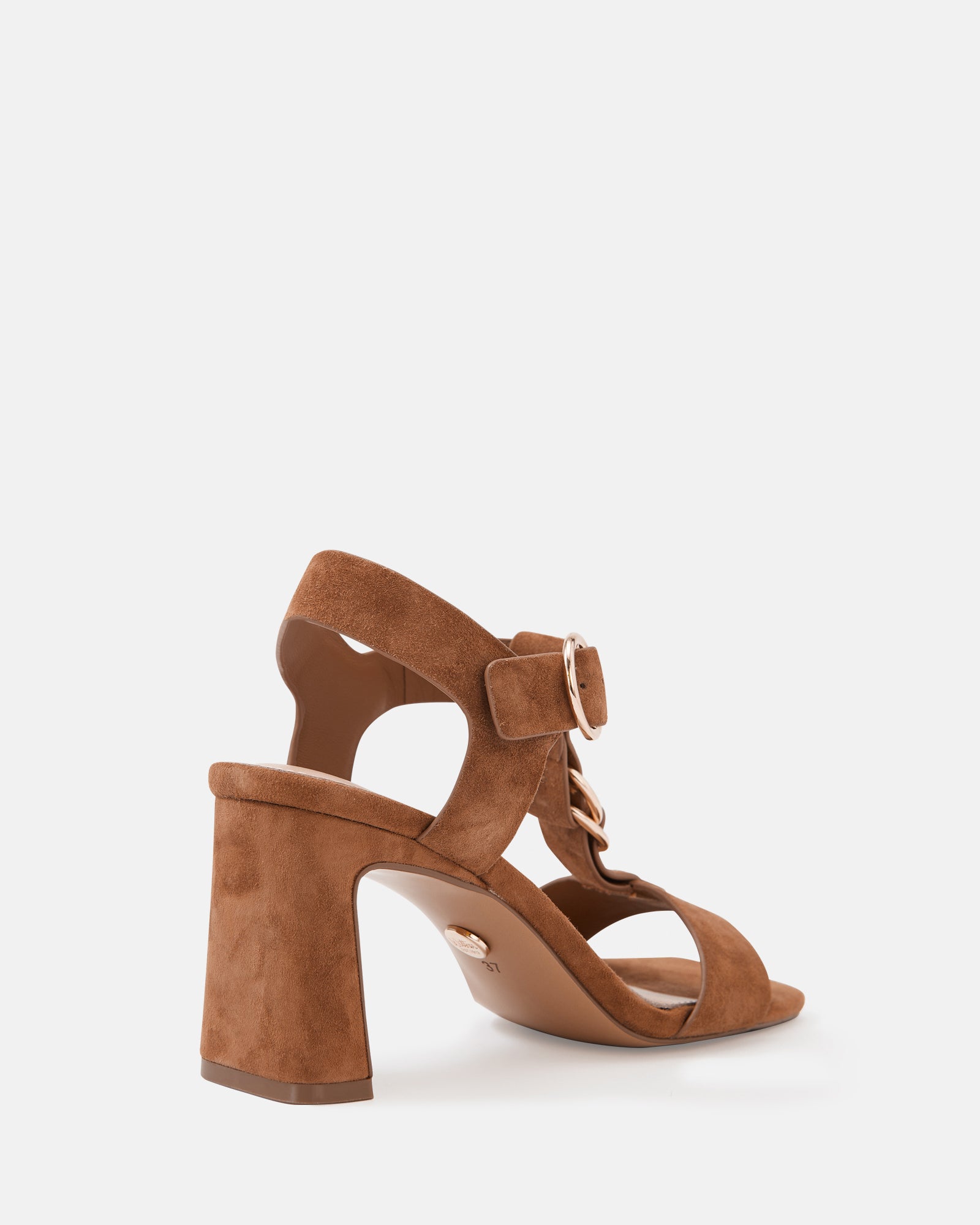 Posy Burnt Almond Suede Leather Slim Heel