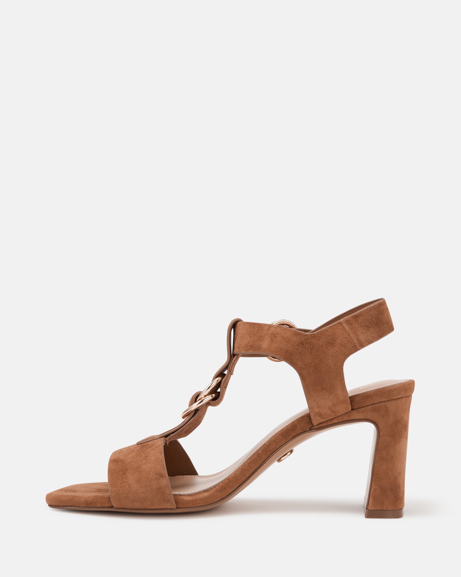 Posy Burnt Almond Suede Leather Slim Heel