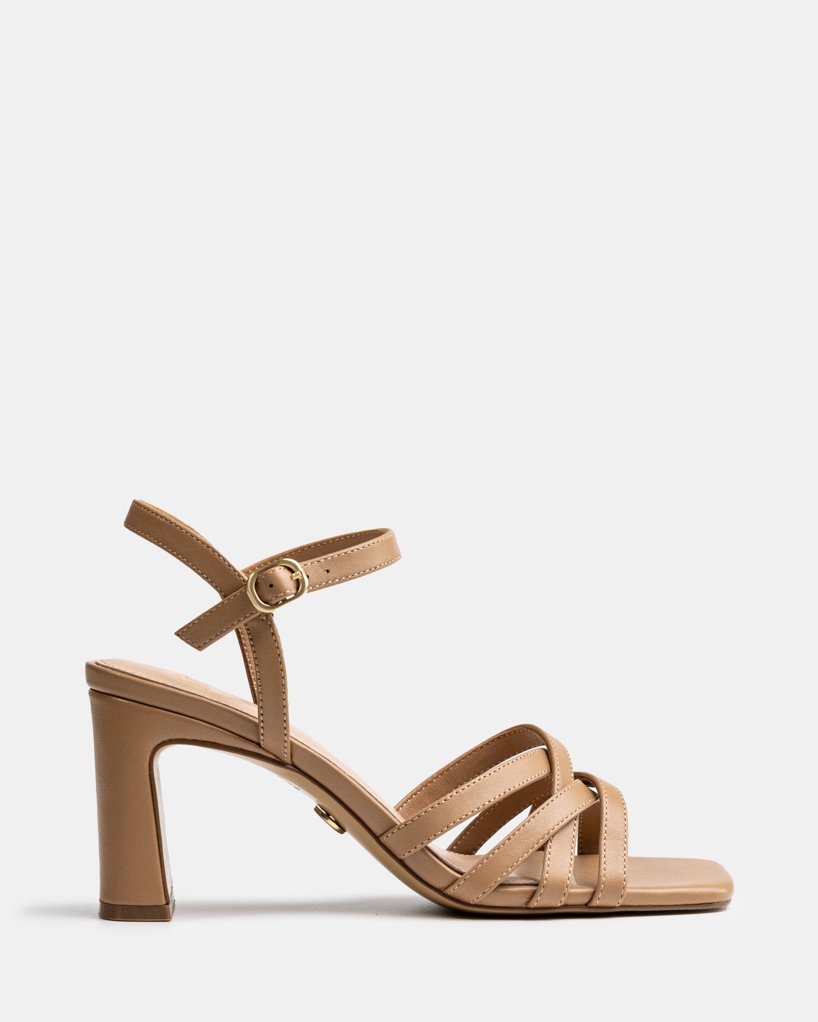Ponaro Dark Sand Leather Slim Heel