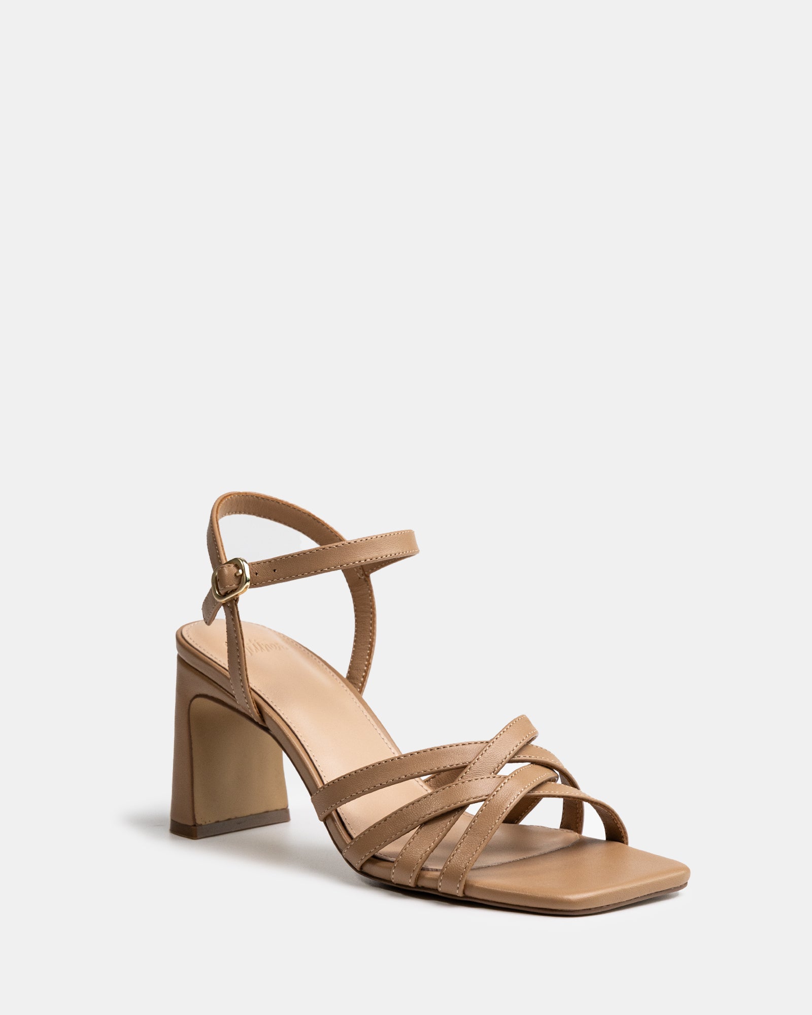 Ponaro Dark Sand Leather Slim Heel