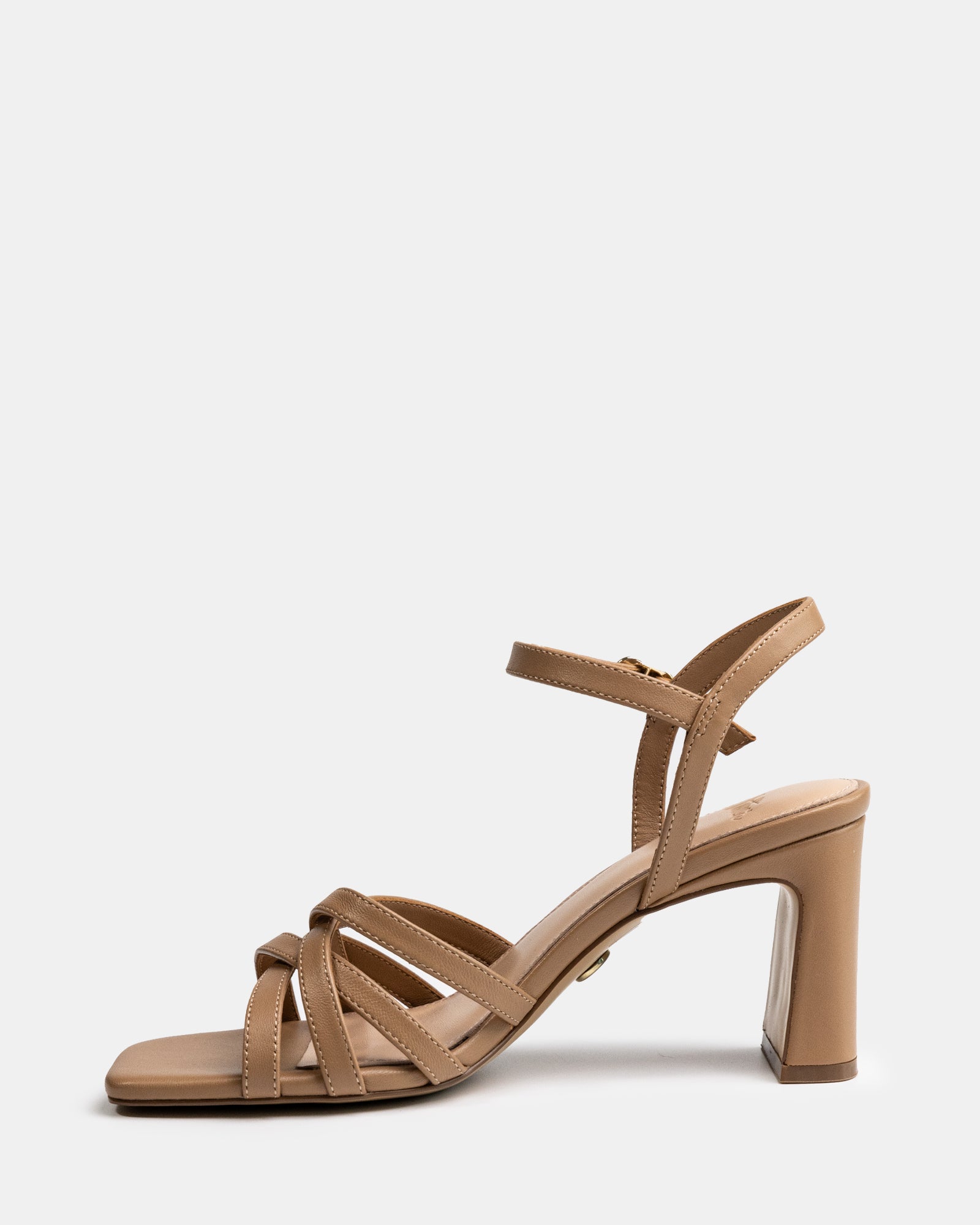 Ponaro Dark Sand Leather Slim Heel