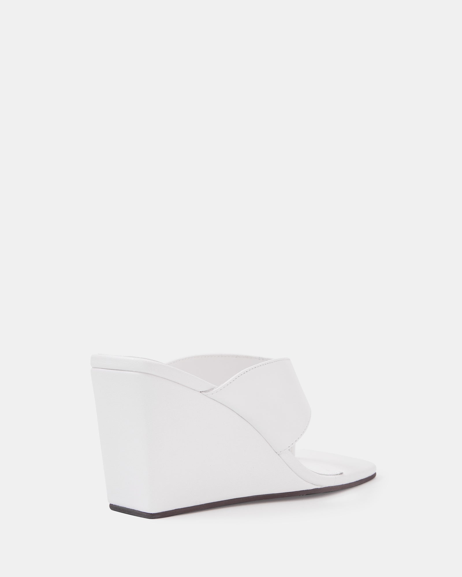 Perri White Leather Wedge Thong