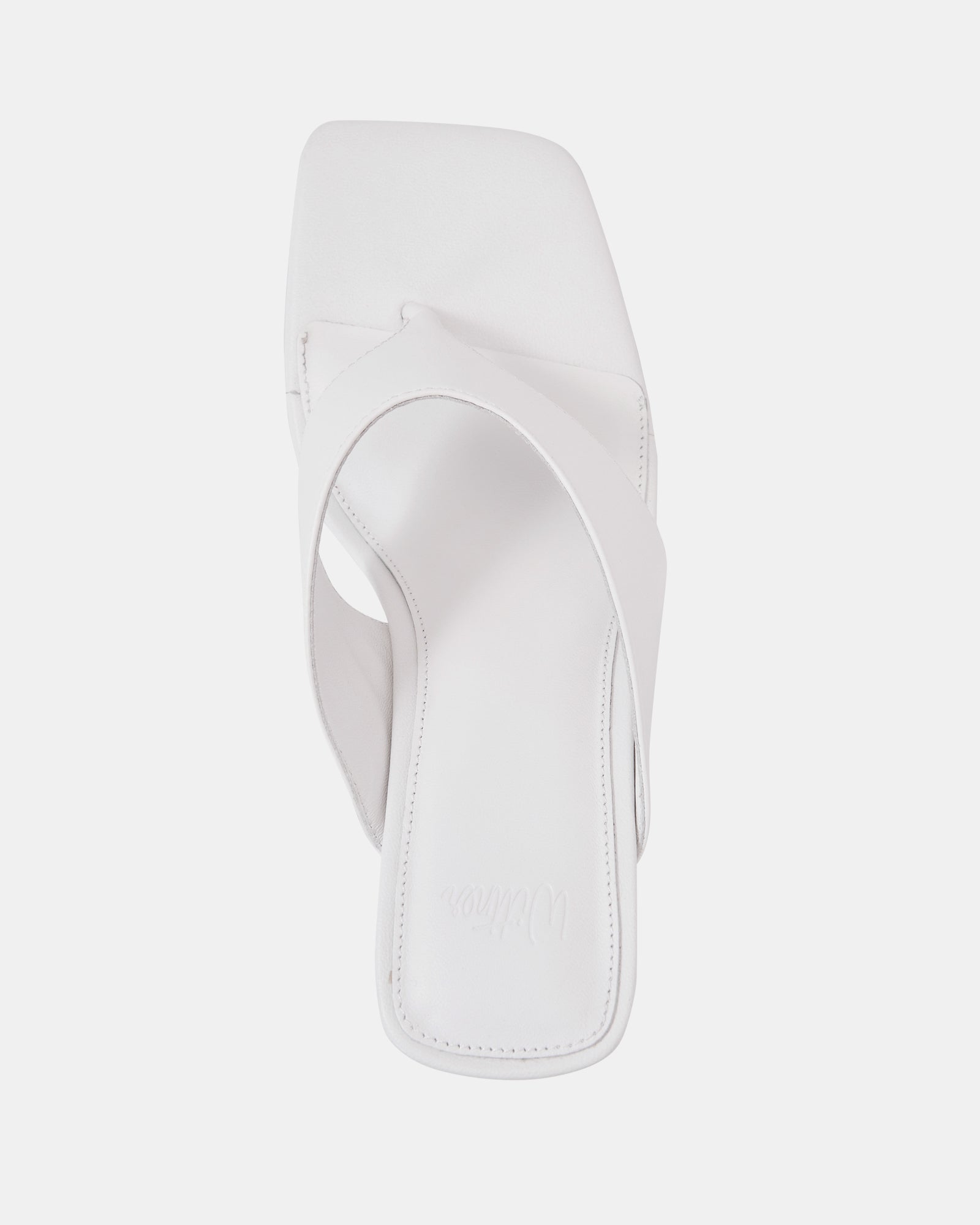 Perri White Leather Wedge Thong