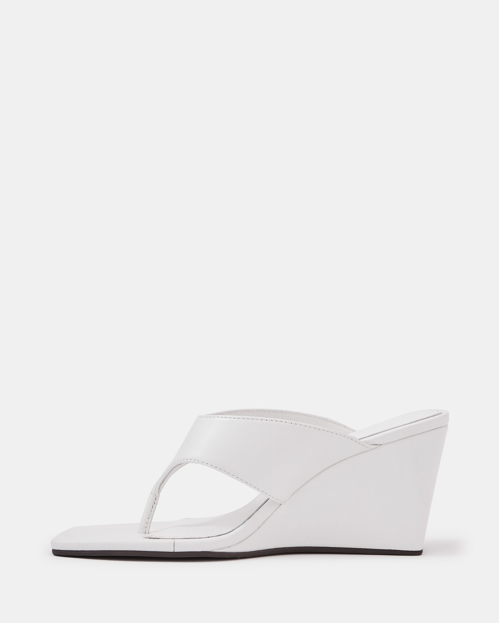 Perri White Leather Wedge Thong
