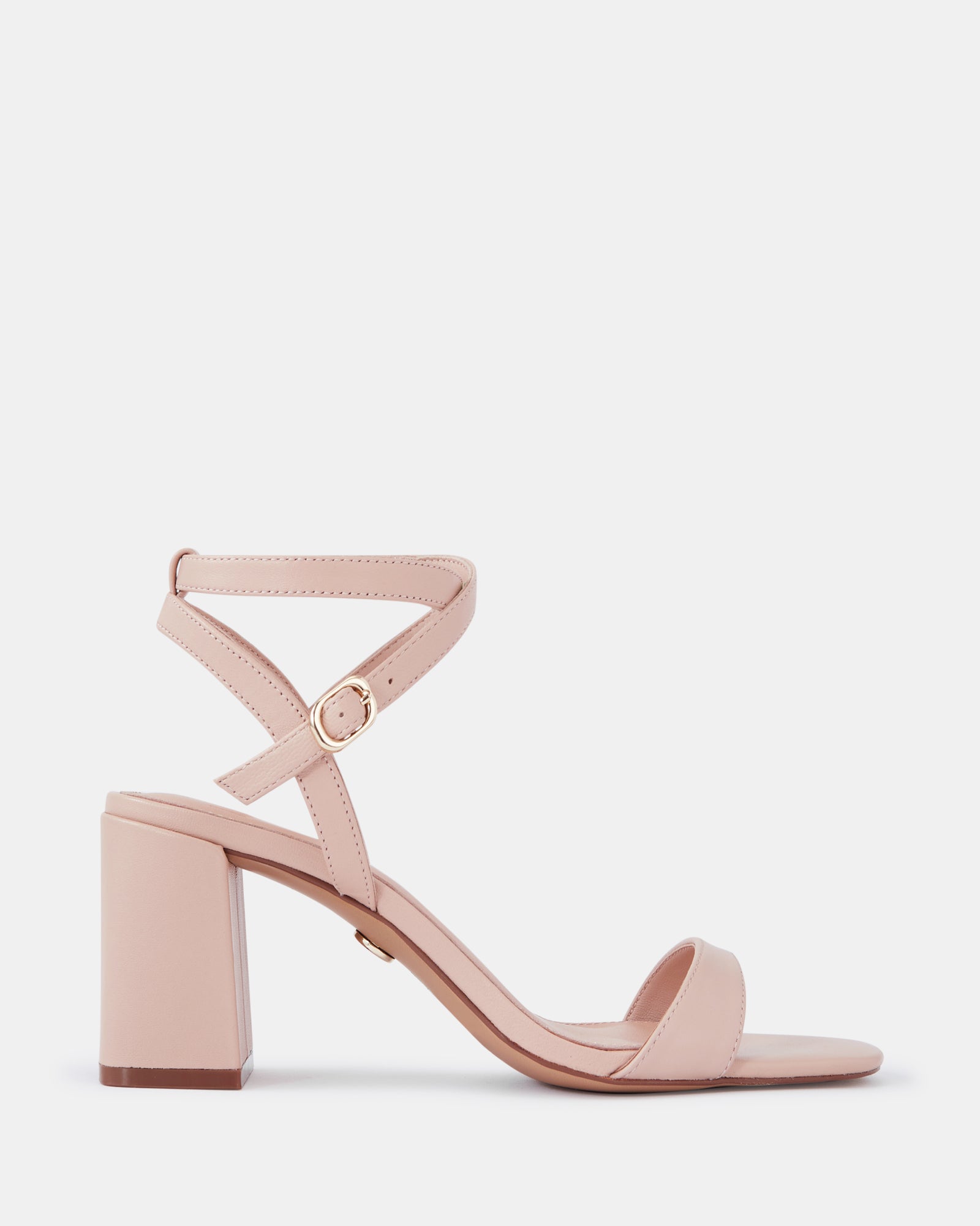 Colette Bisque Leather Block Heel