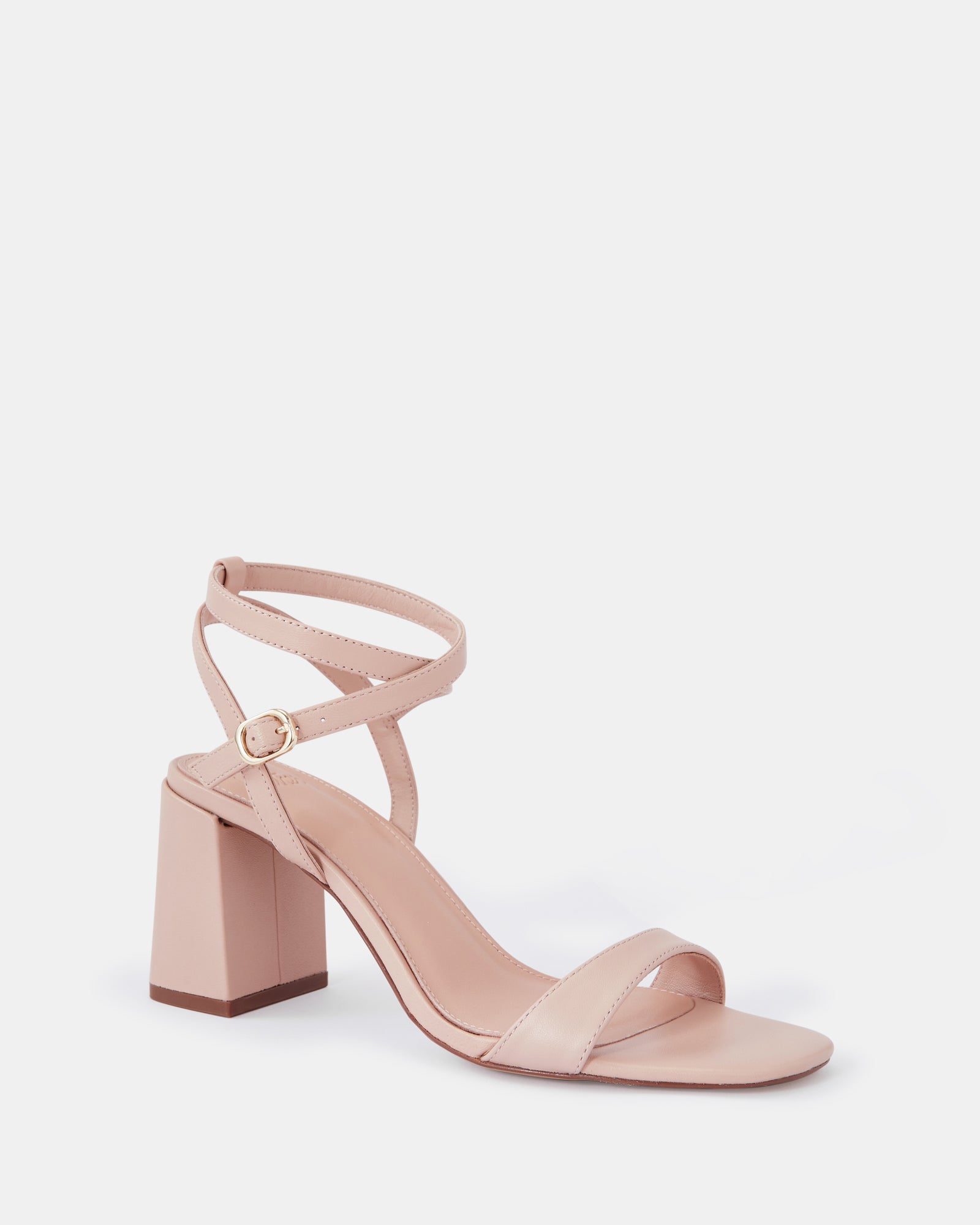 Colette Bisque Leather Block Heel
