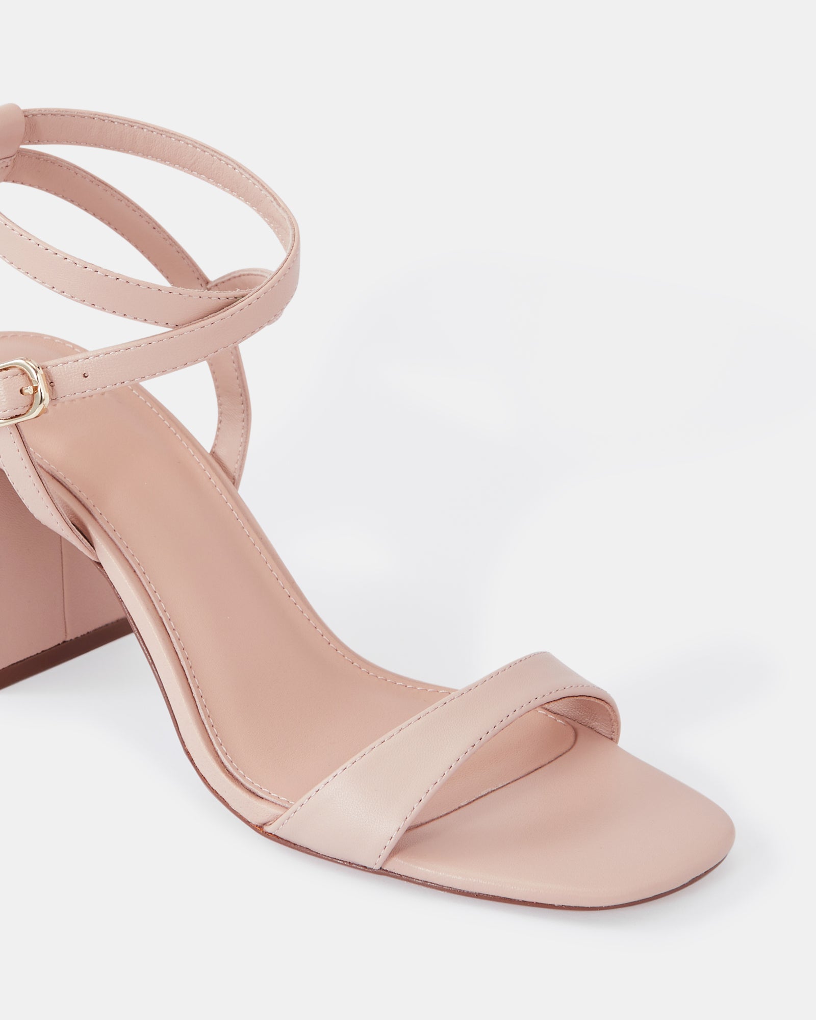 Colette Bisque Leather Block Heel