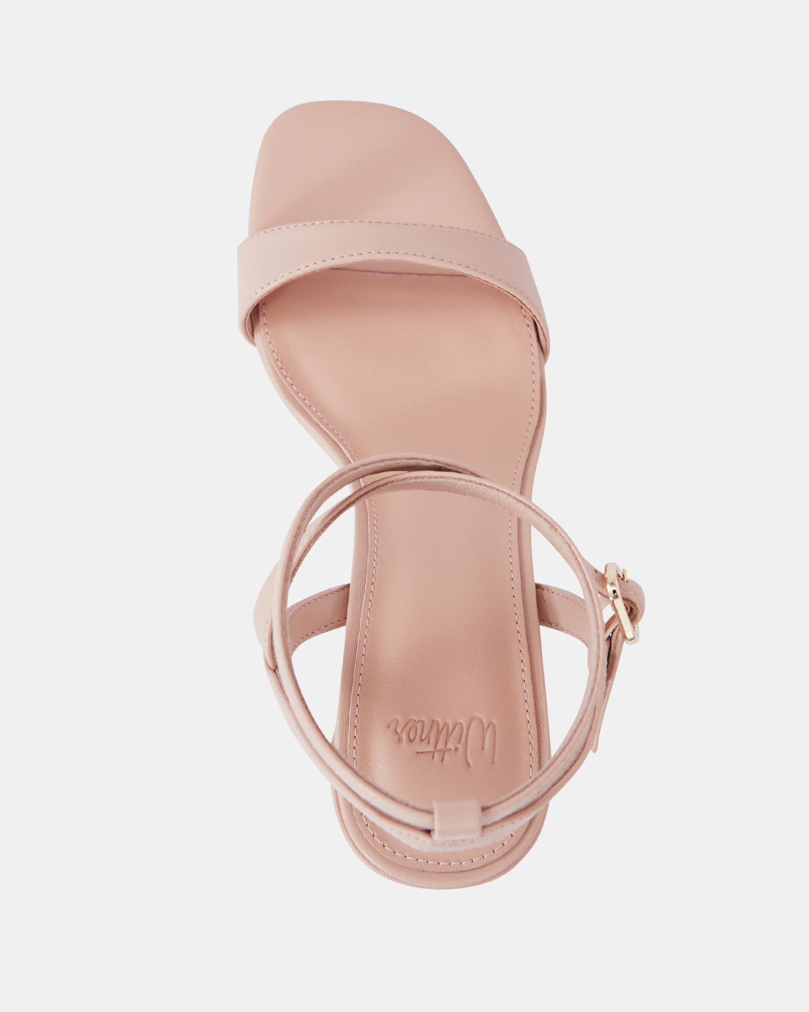 Colette Bisque Leather Block Heel