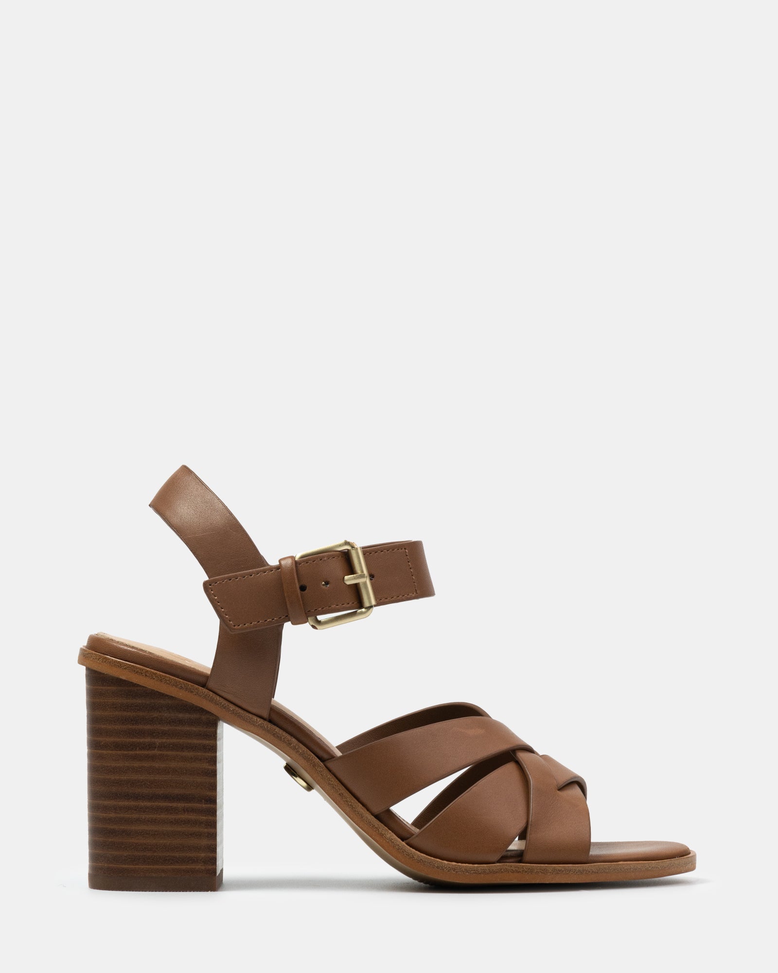 Penni Bark Leather Block Heel