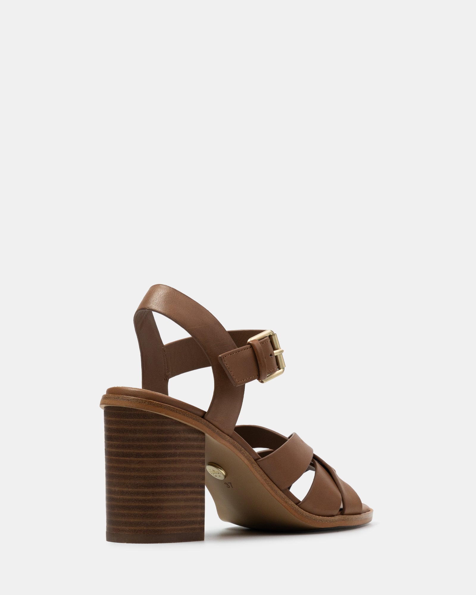 Penni Bark Leather Block Heel