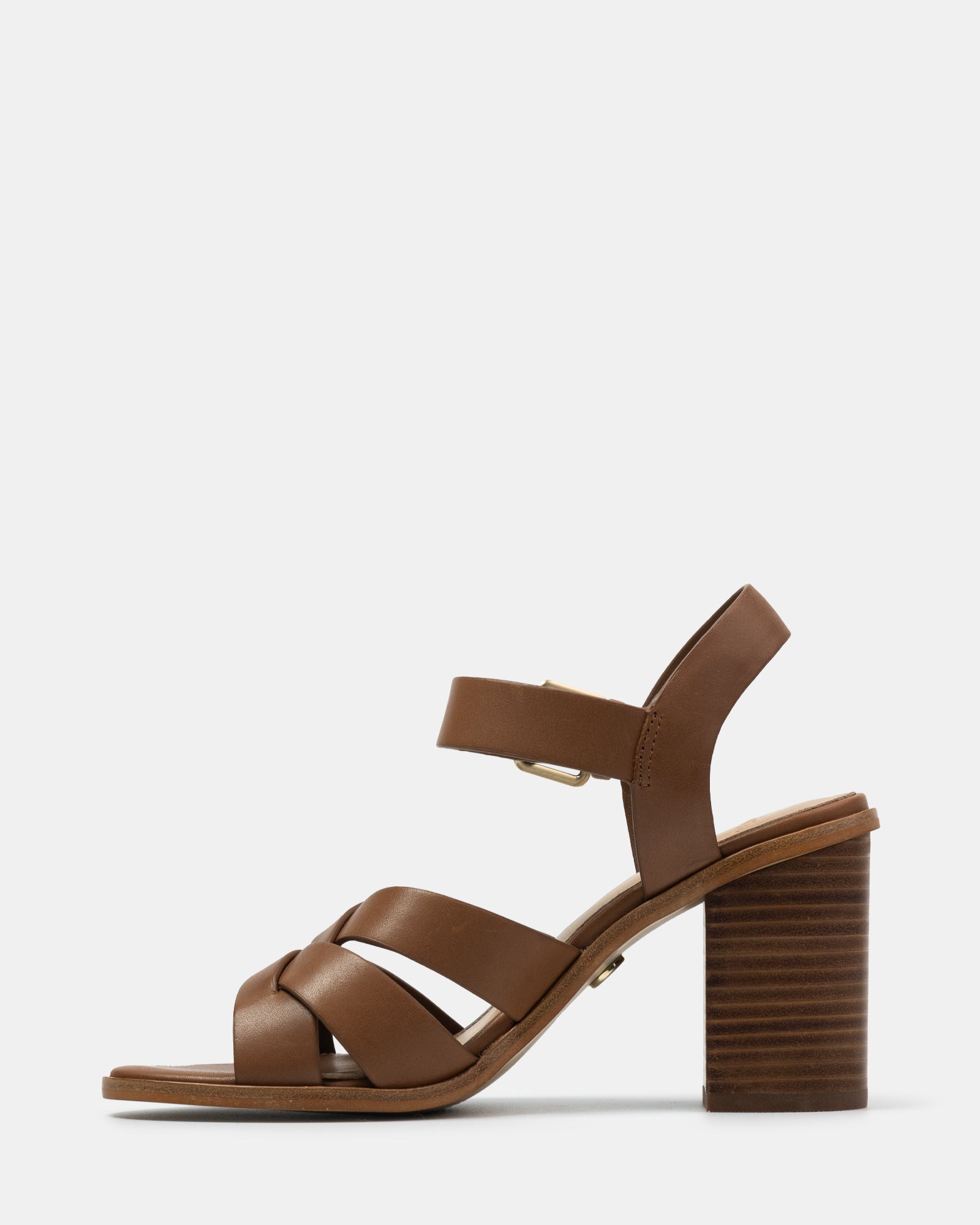 Penni Bark Leather Block Heel
