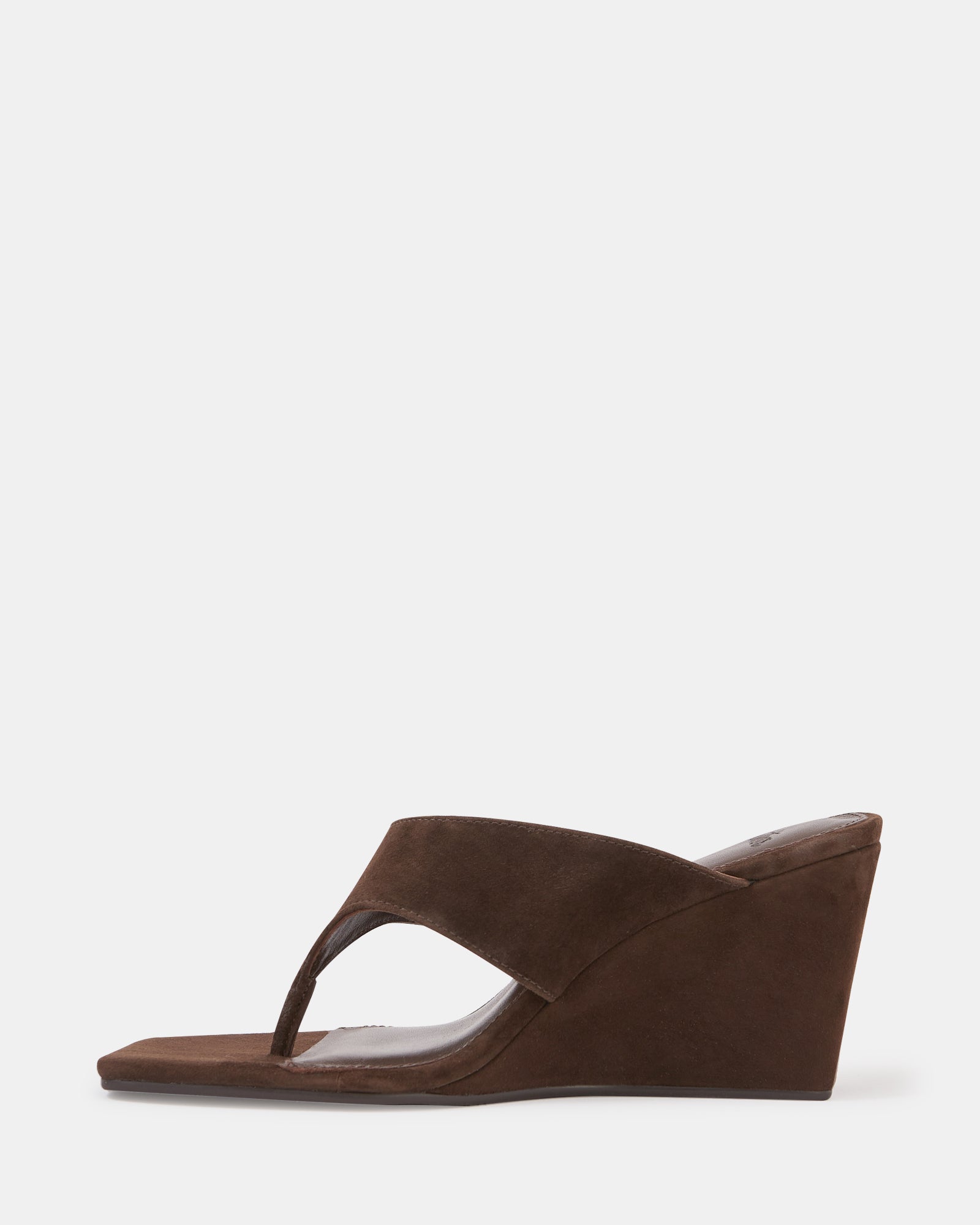 Perri Espresso Suede Leather Wedge Thong