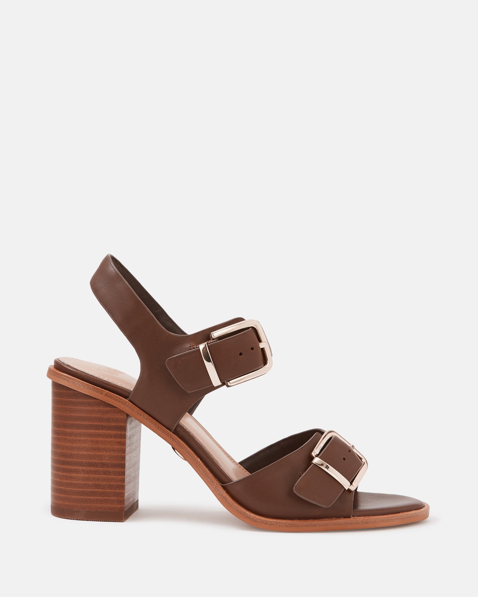 Pipa Syrup Leather Block Heel