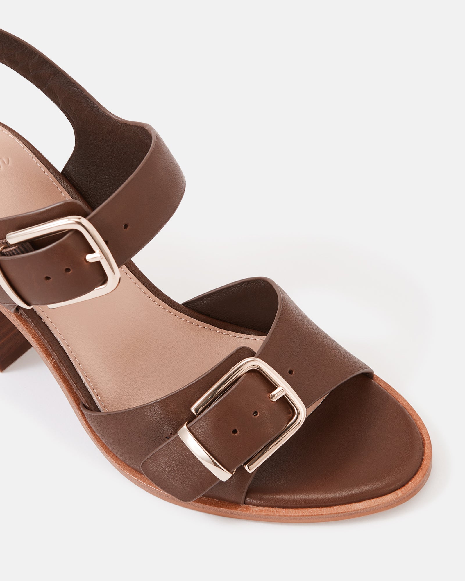 Pipa Syrup Leather Block Heel