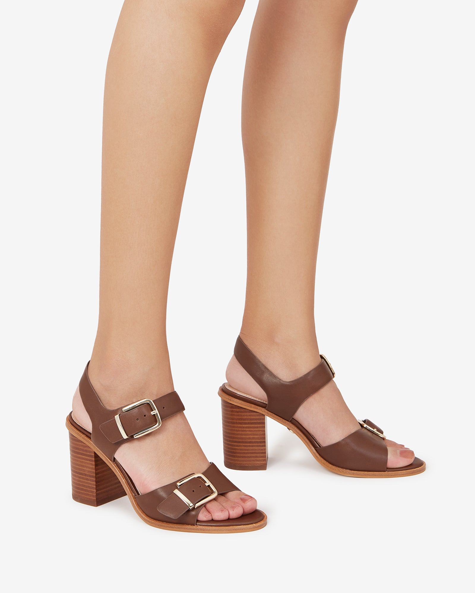 Pipa Syrup Leather Block Heel