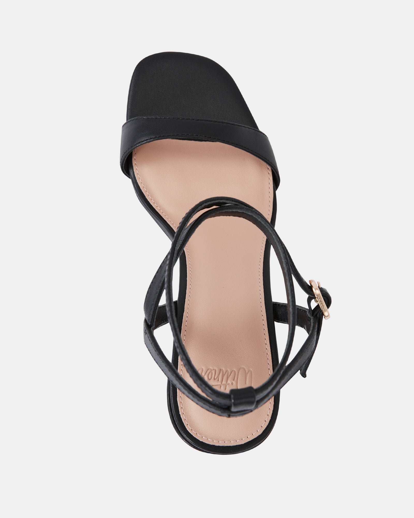 Colette Black Leather Block Heel