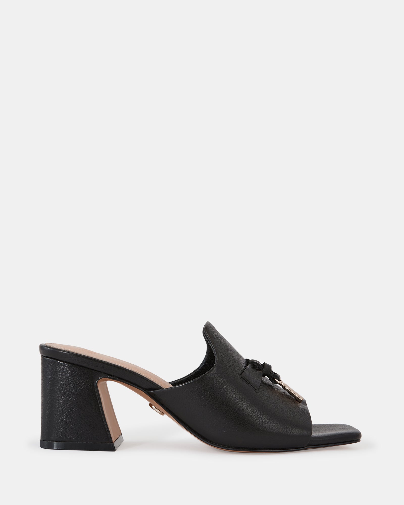 Mayse Black Leather Mule
