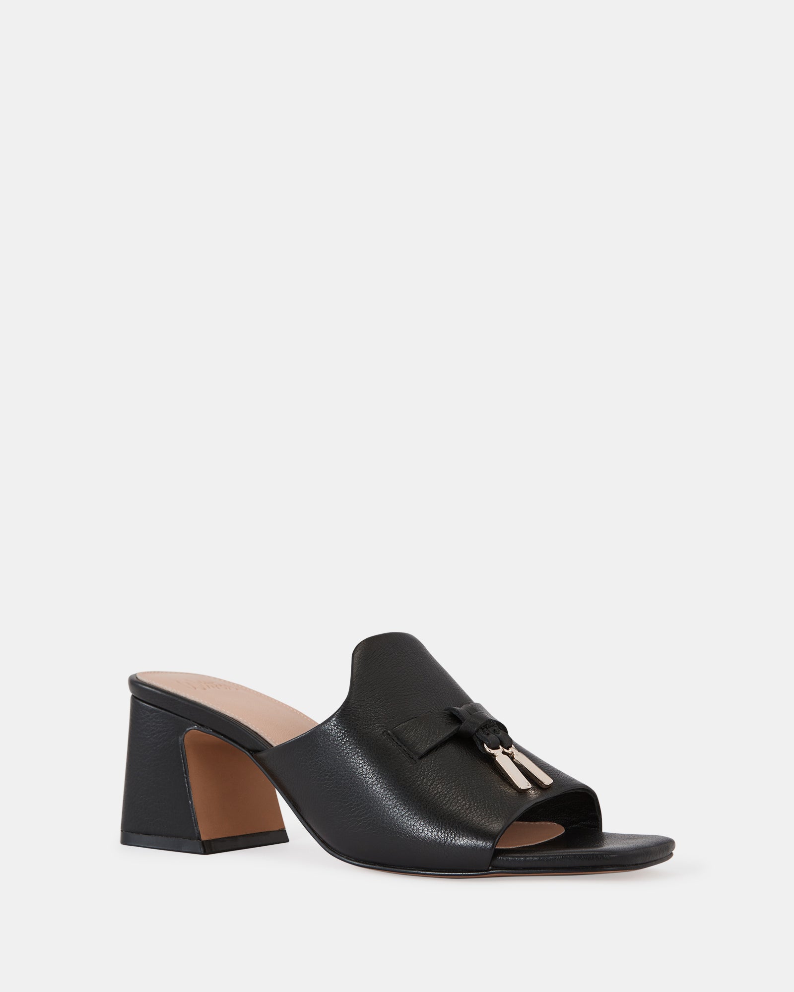 Mayse Black Leather Mule