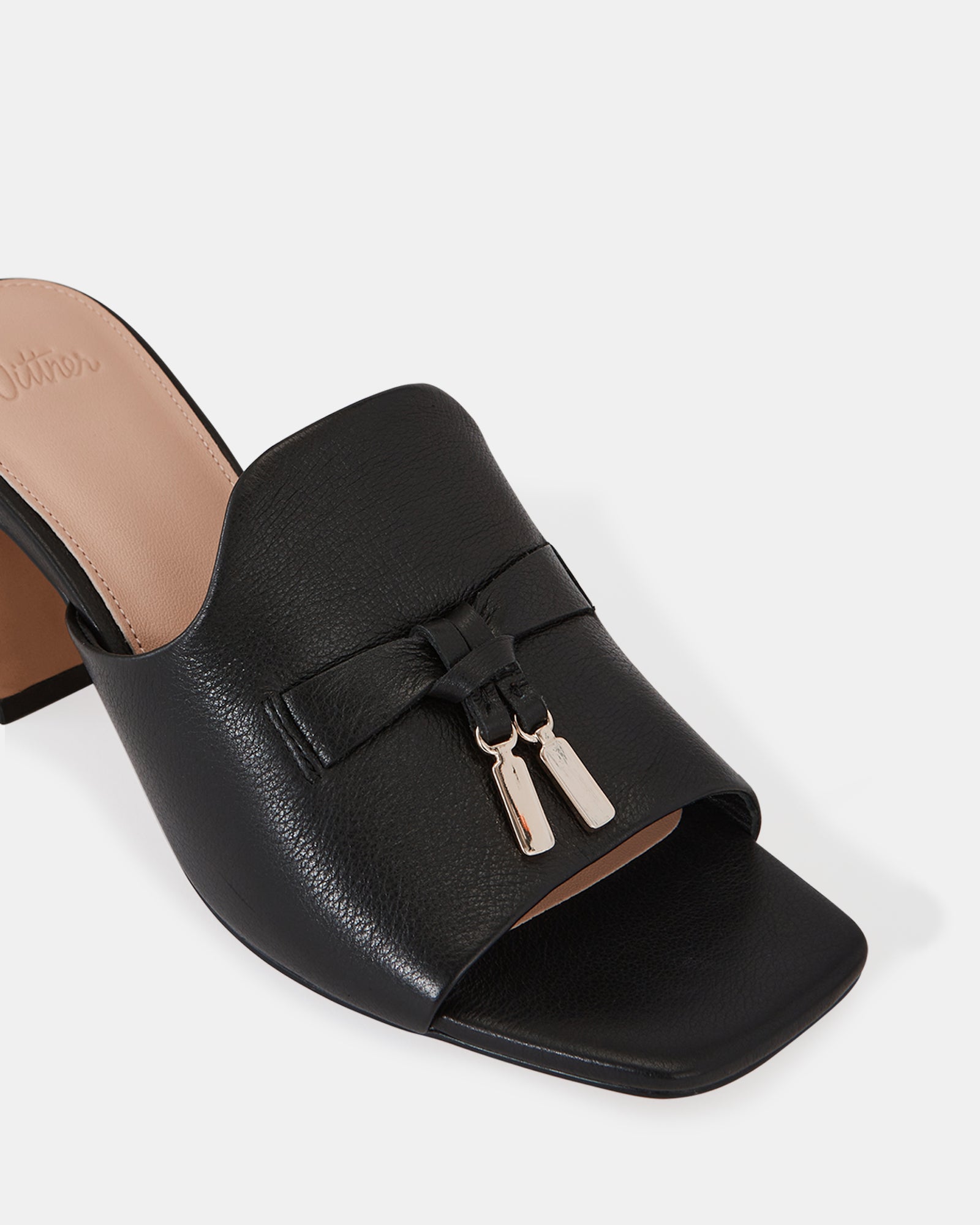 Mayse Black Leather Mule
