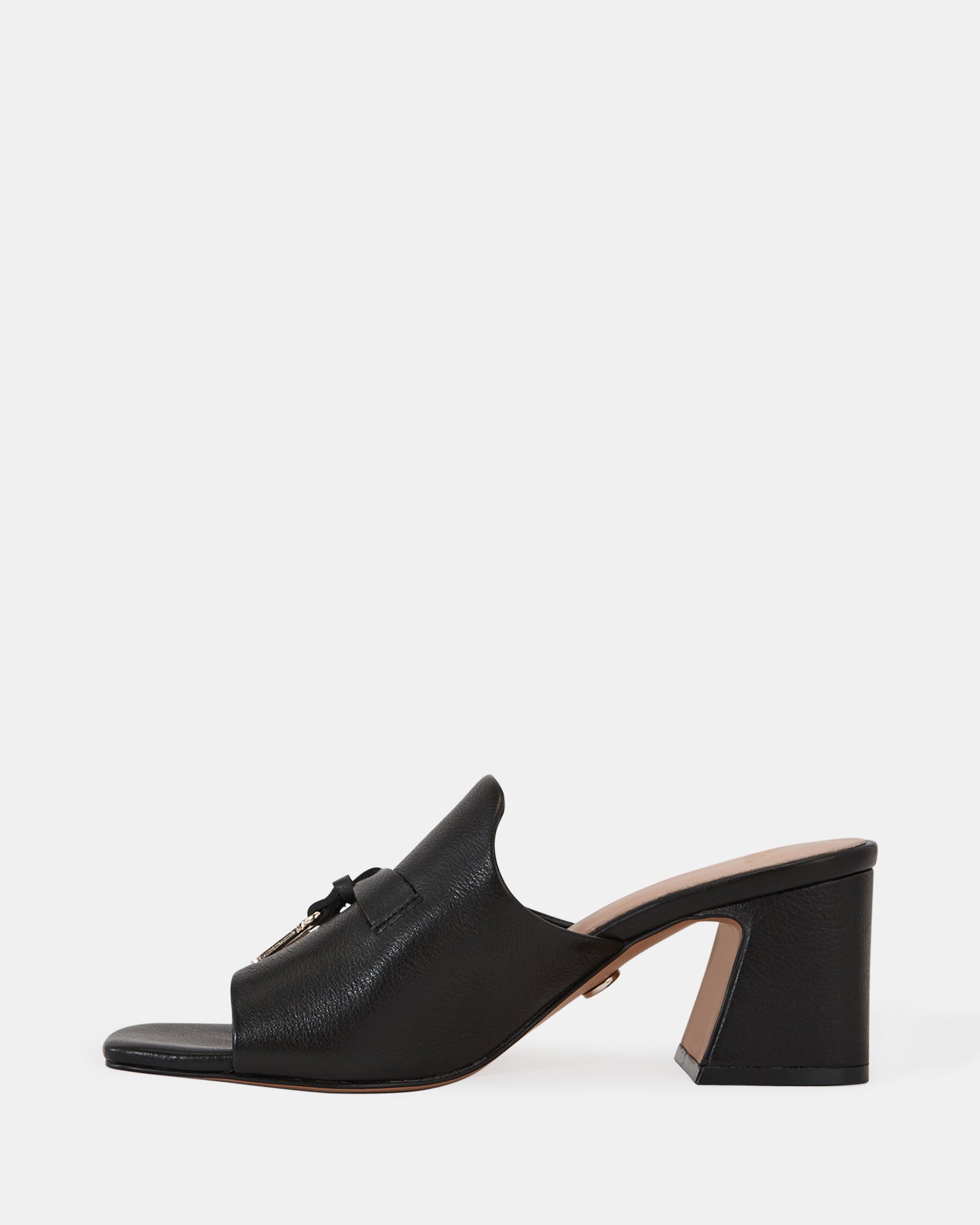 Mayse Black Leather Mule