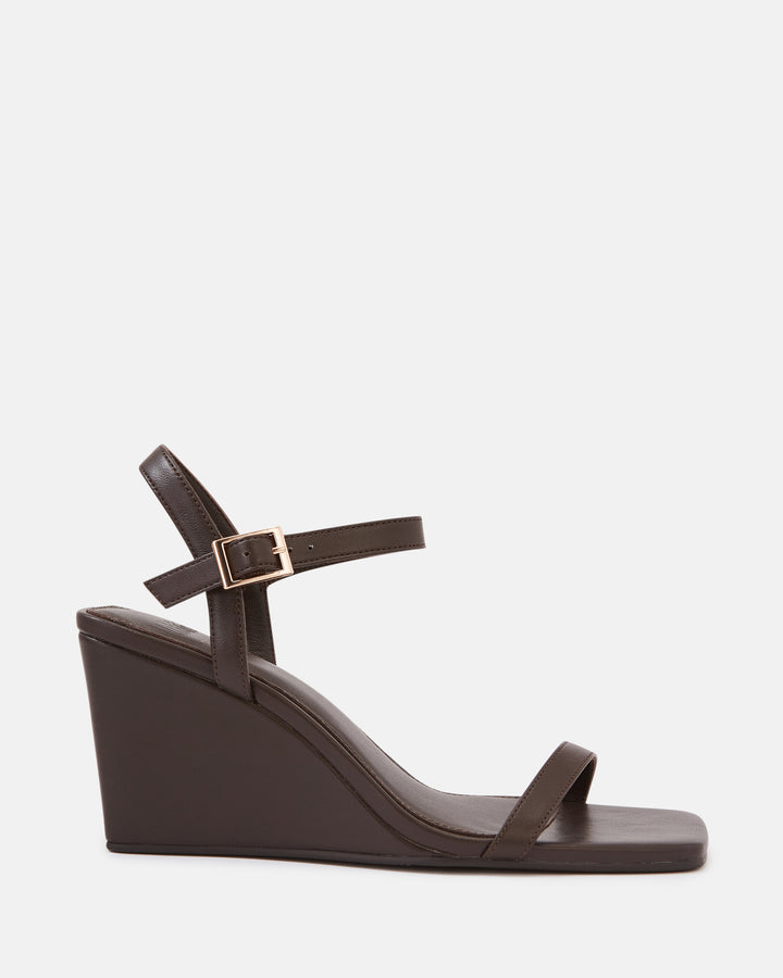 Prisca Ebony Leather Wedge
