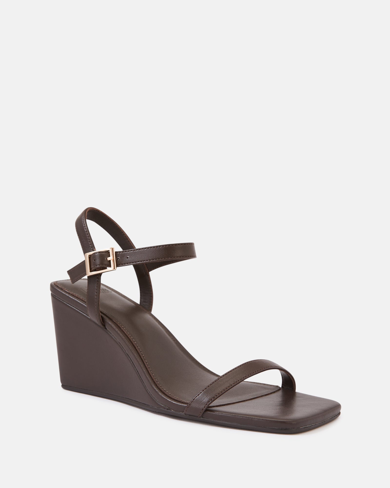 Prisca Ebony Leather Wedge