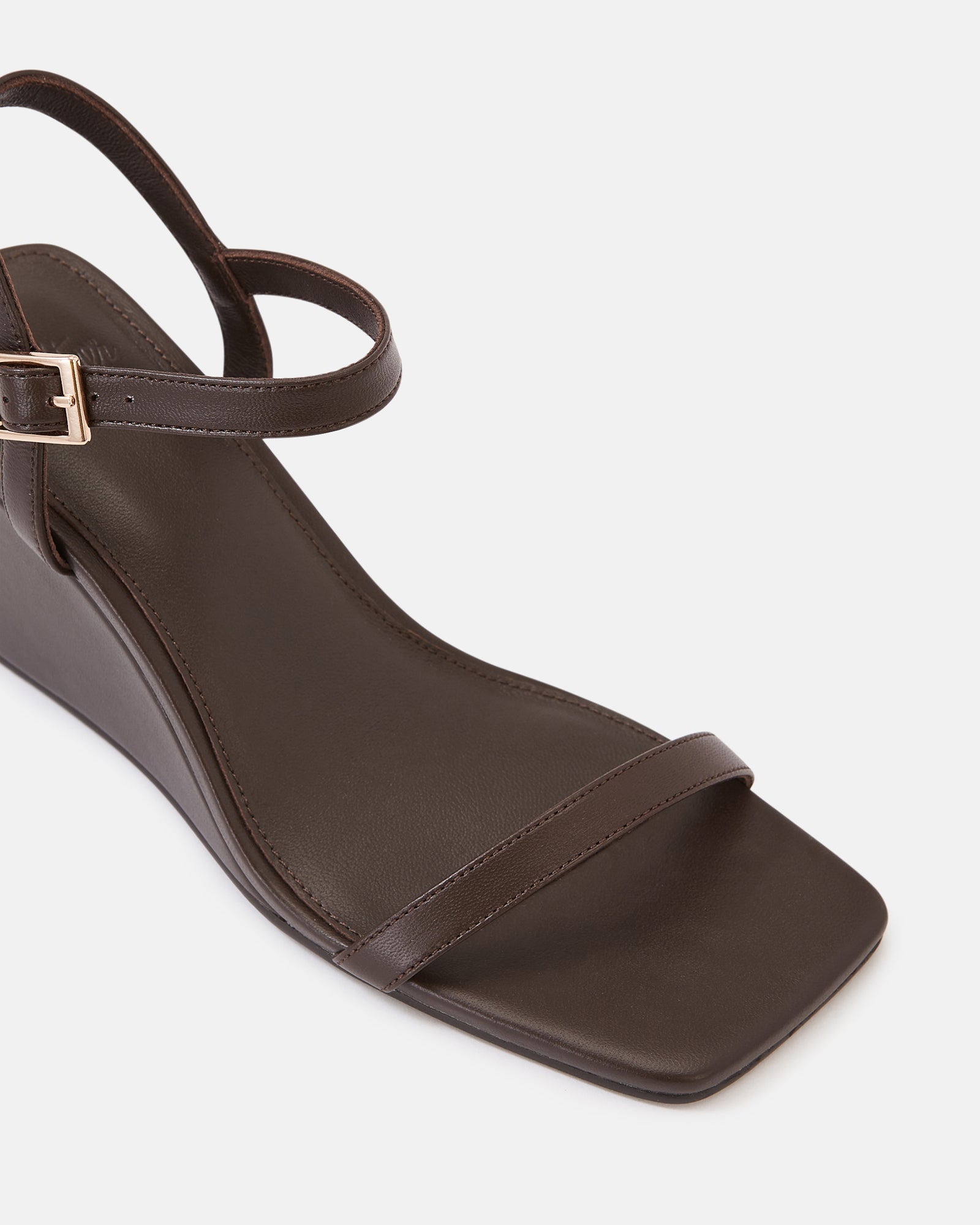 Prisca Ebony Leather Wedge