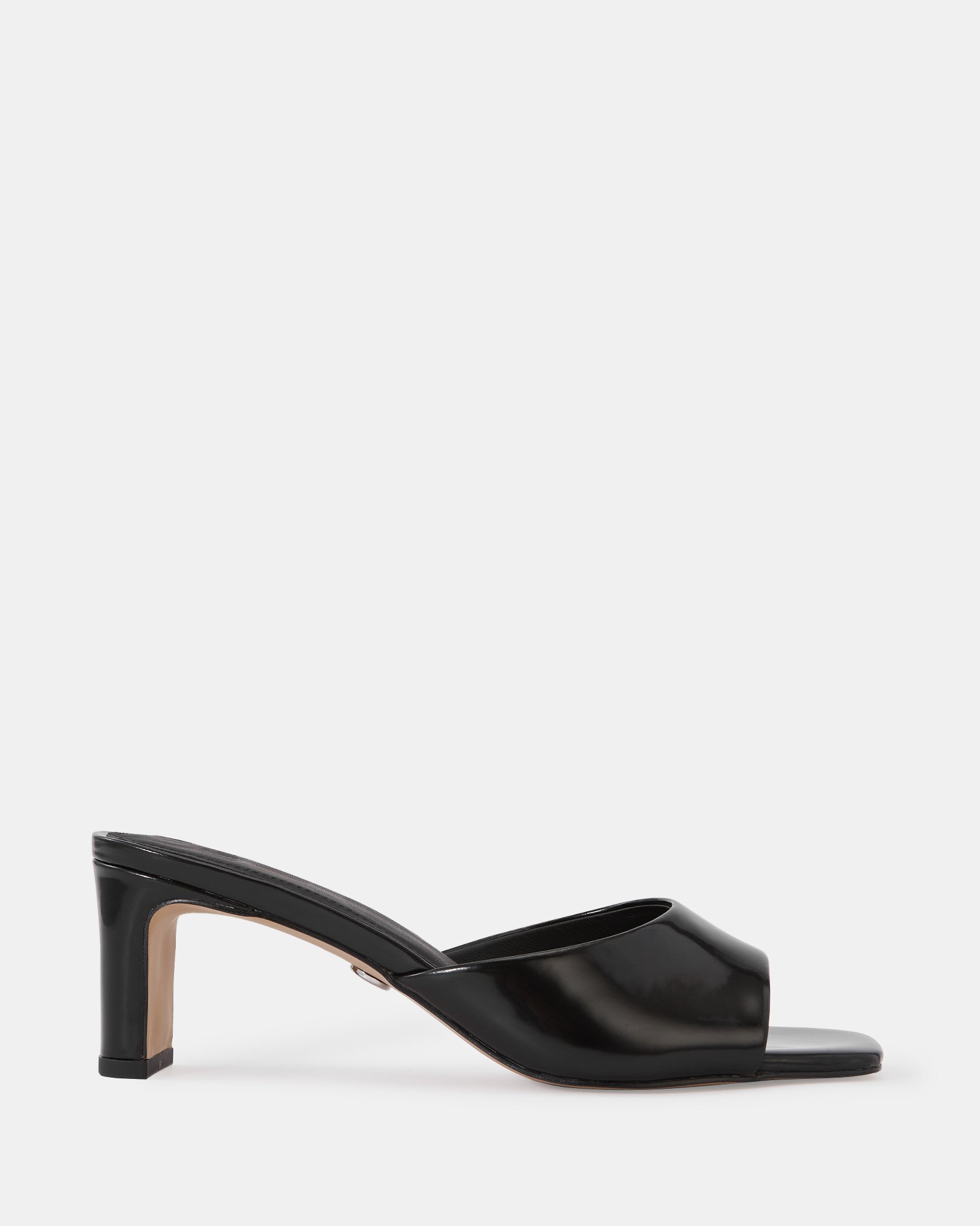 Nikita Black Leather Slim Heel Mule