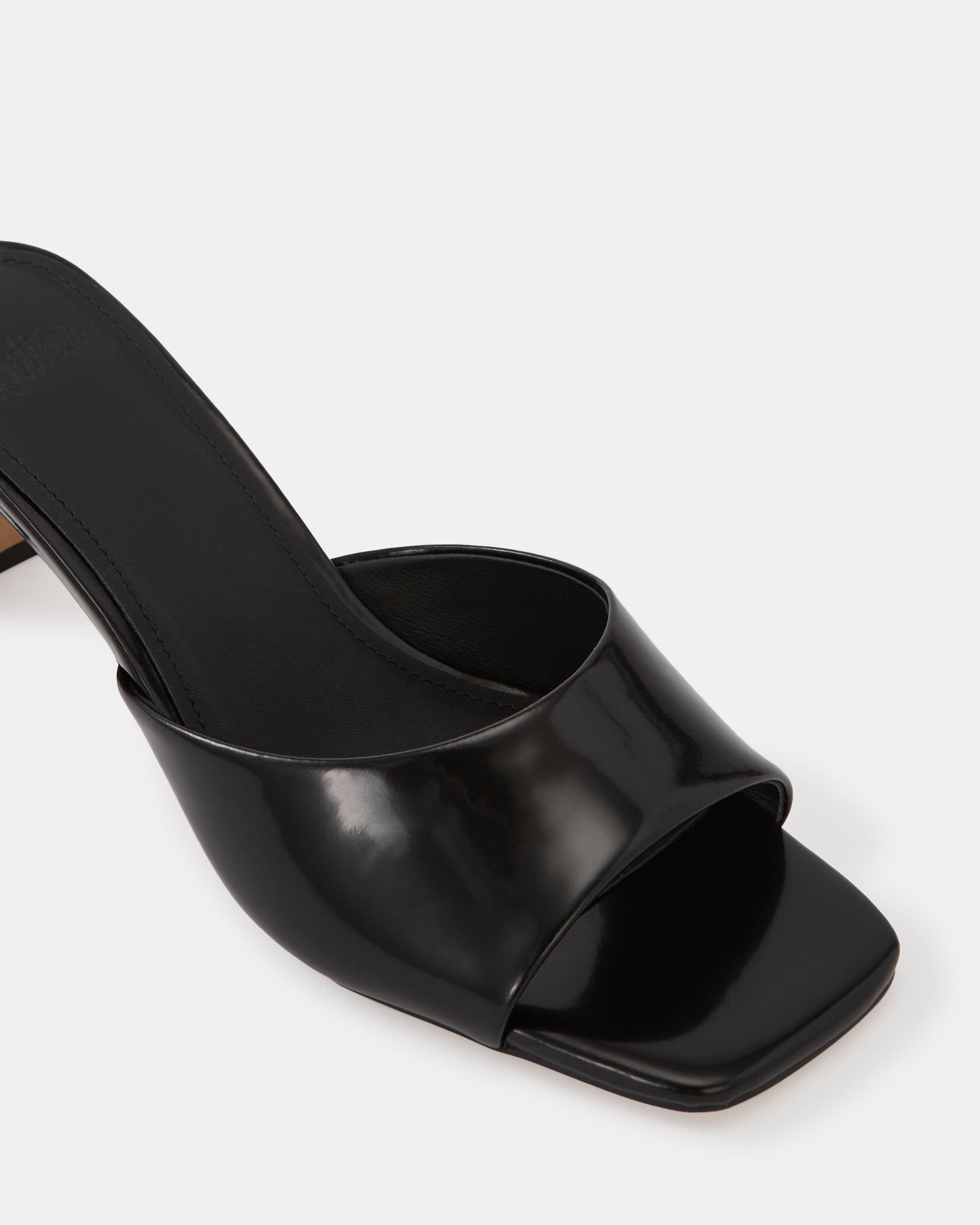 Nikita Black Leather Slim Heel Mule