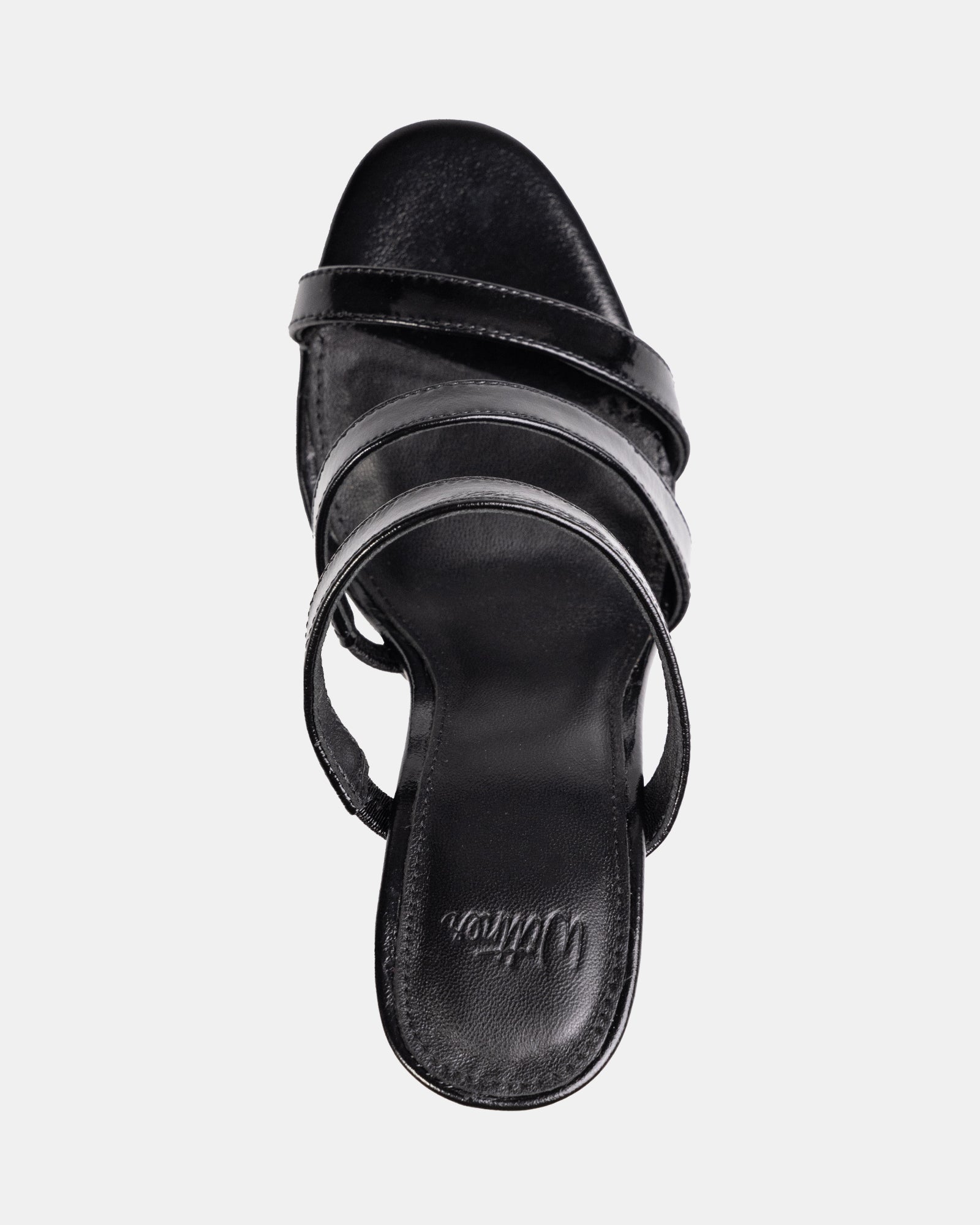 Terra Black Creased Leather Strappy Heel