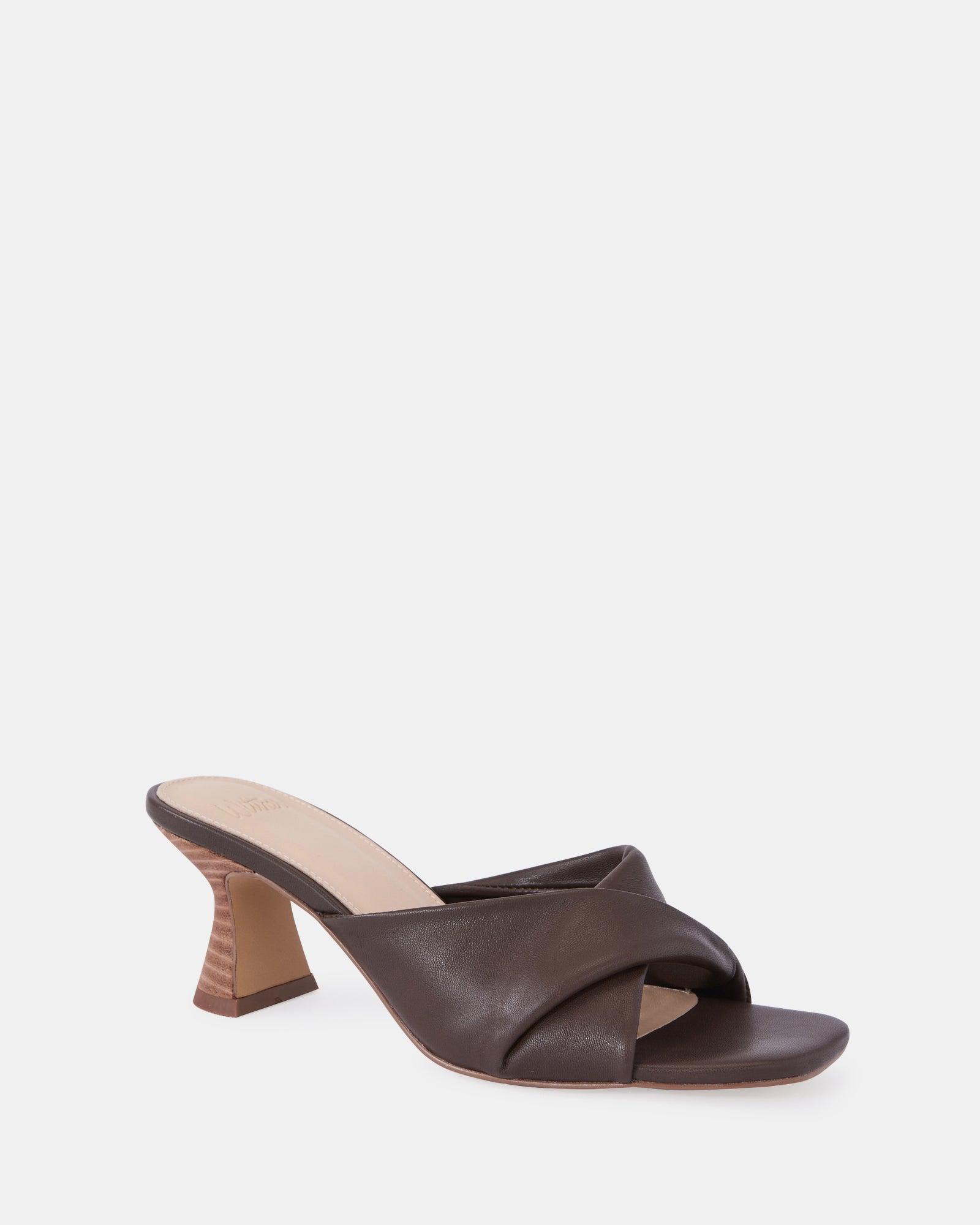Marlee Syrup Leather Flared Heel Mule