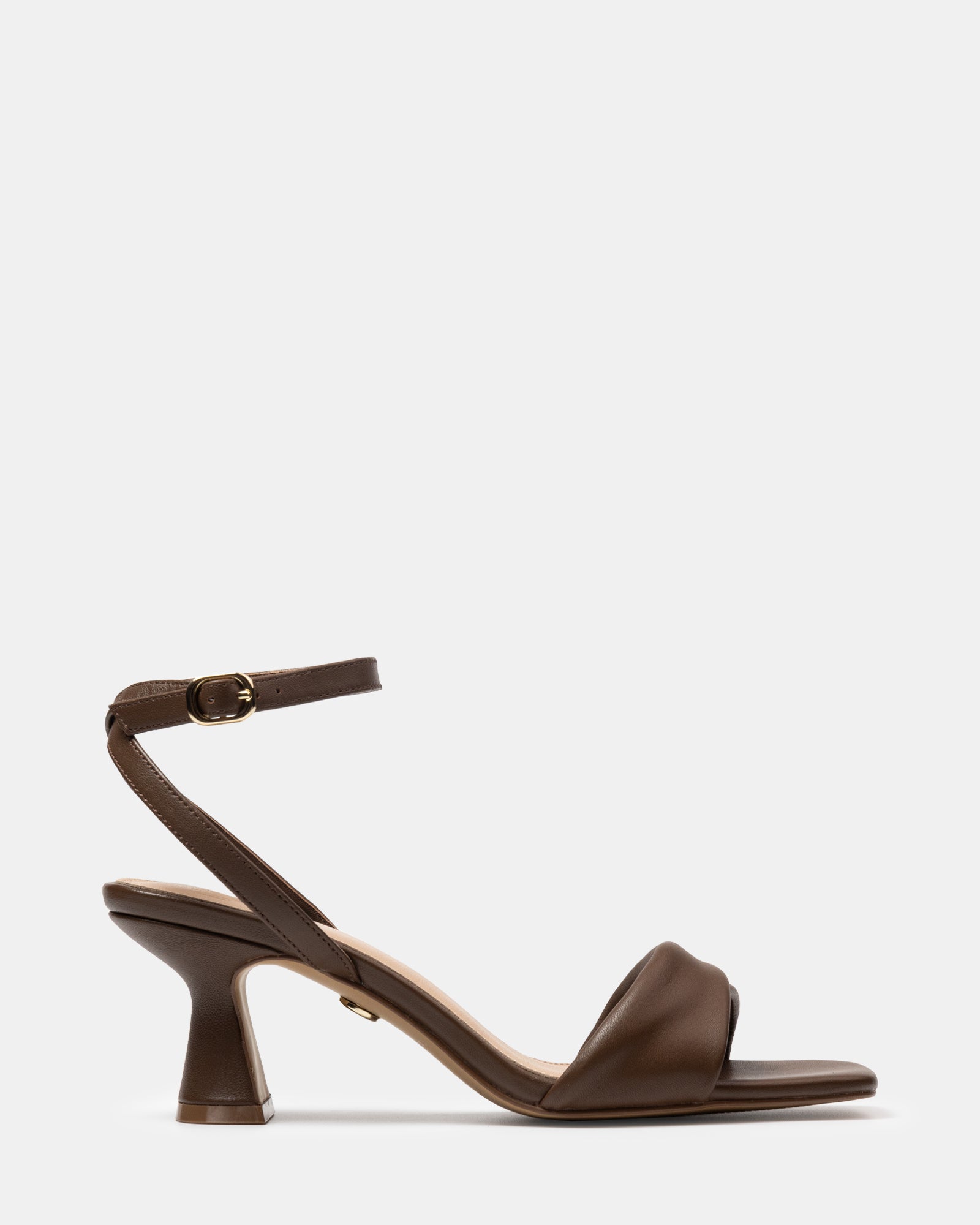 Martina Tawny Brown Leather Flared Heel