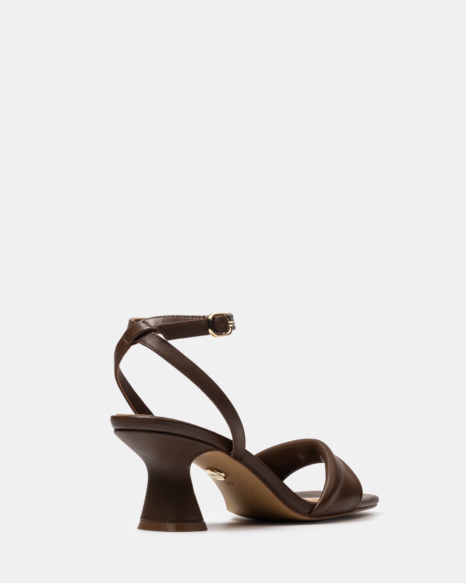 Martina Tawny Brown Leather Flared Heel