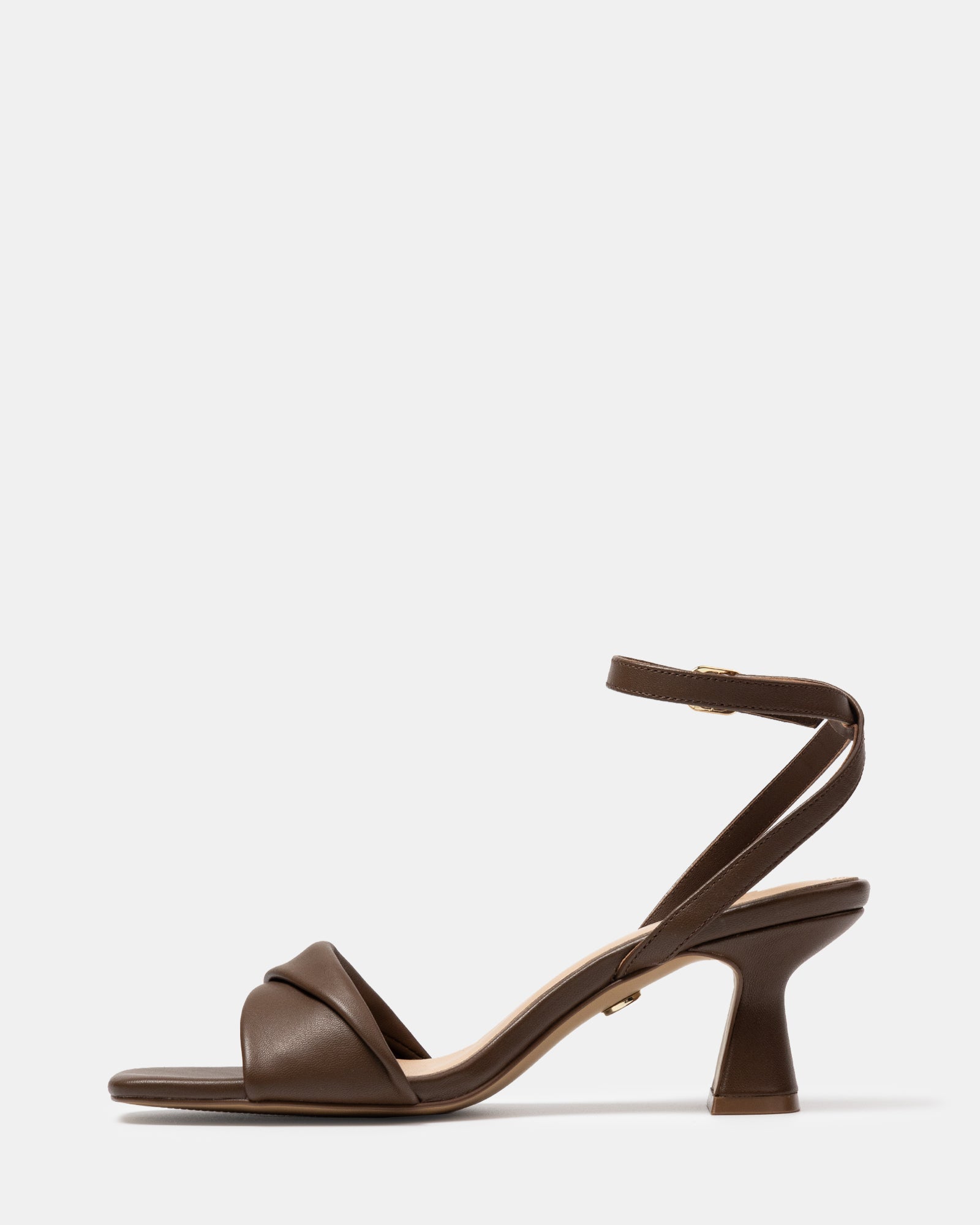 Martina Tawny Brown Leather Flared Heel