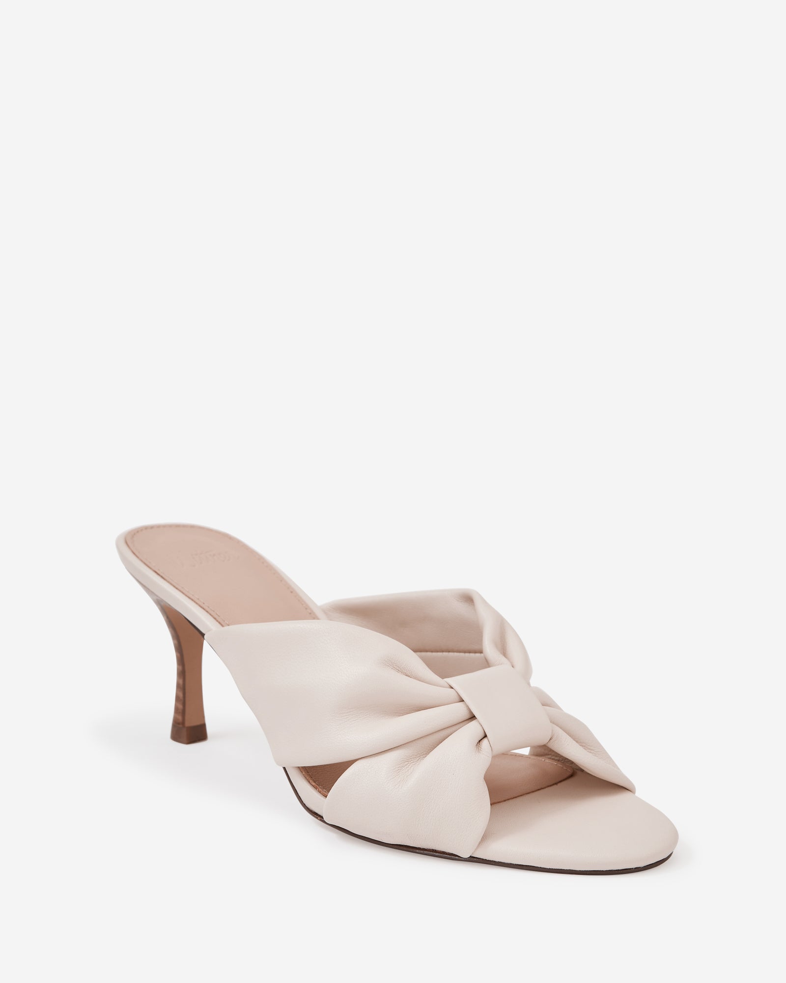 Oralia Vintage Ivory Leather Stiletto Mule