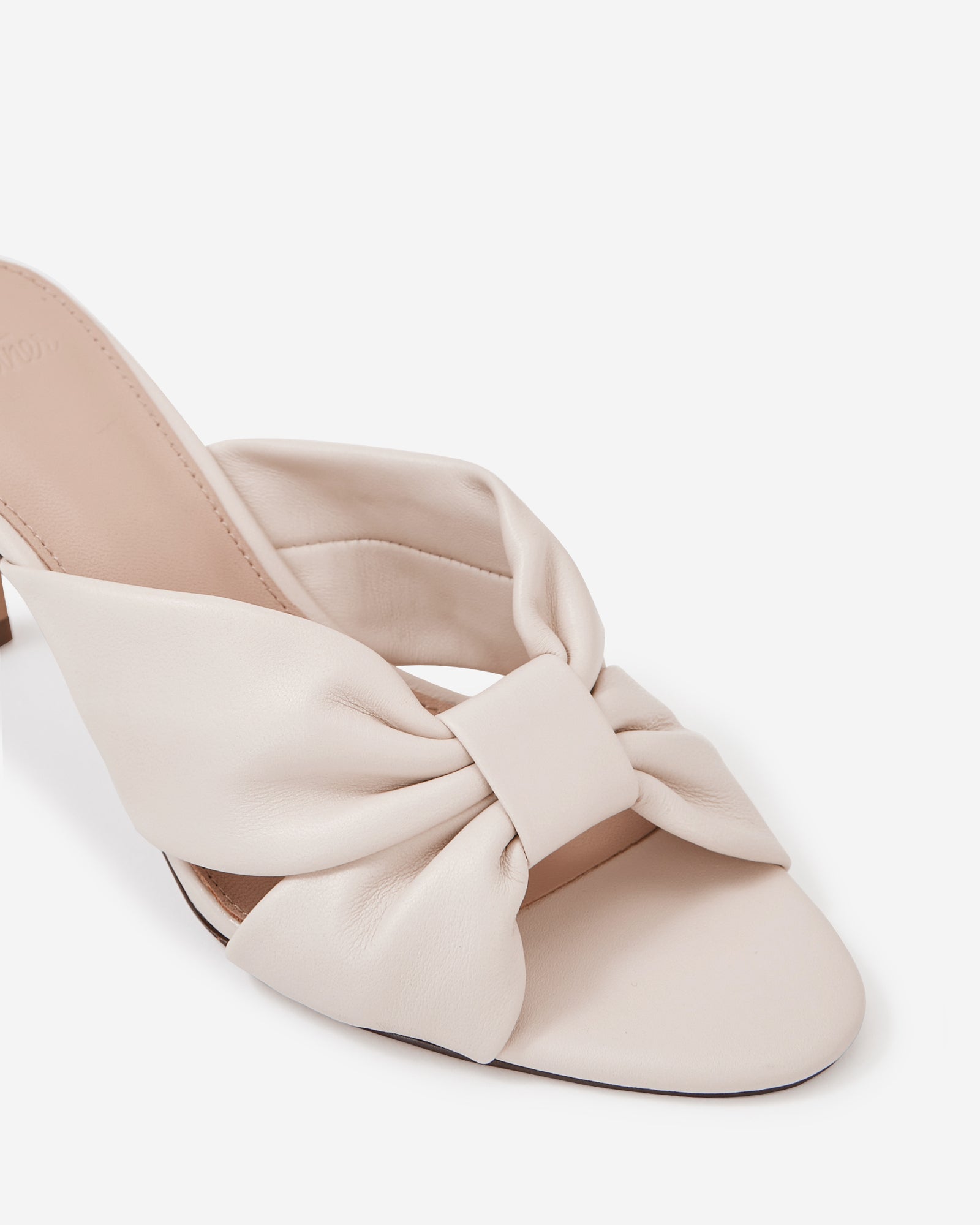 Oralia Vintage Ivory Leather Stiletto Mule