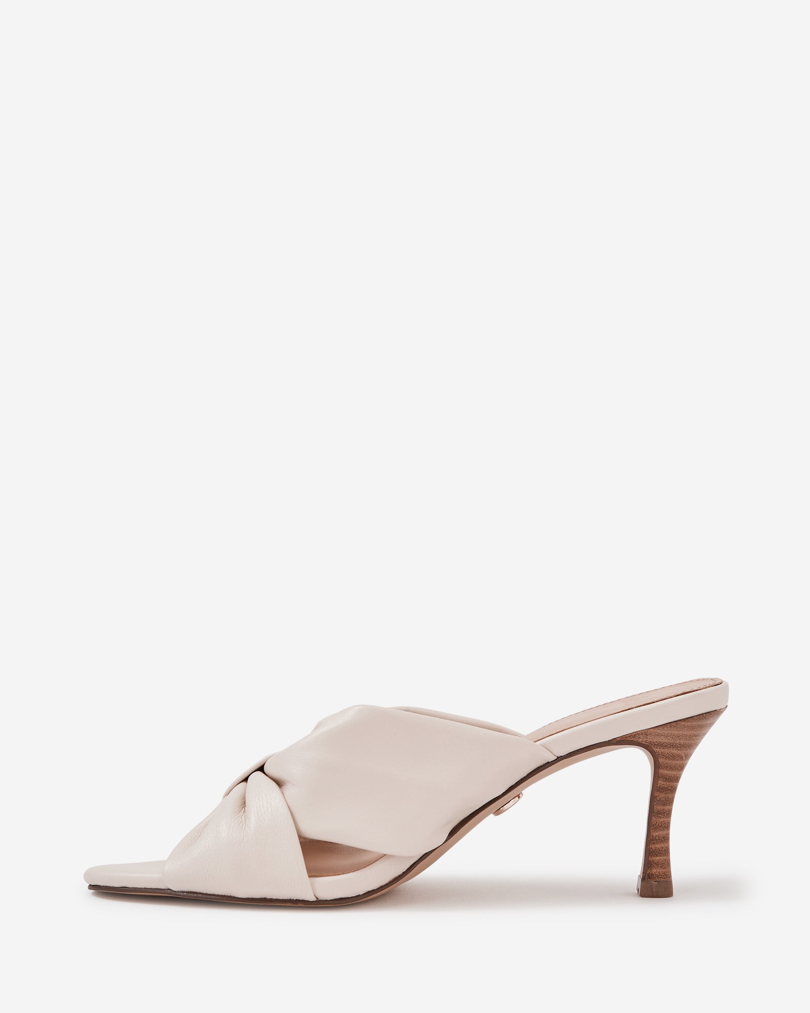 Oralia Vintage Ivory Leather Stiletto Mule