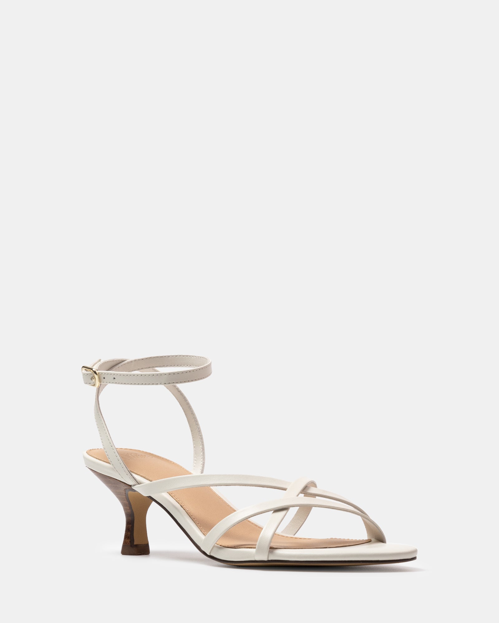 Kailee Off White Leather Strappy Heel