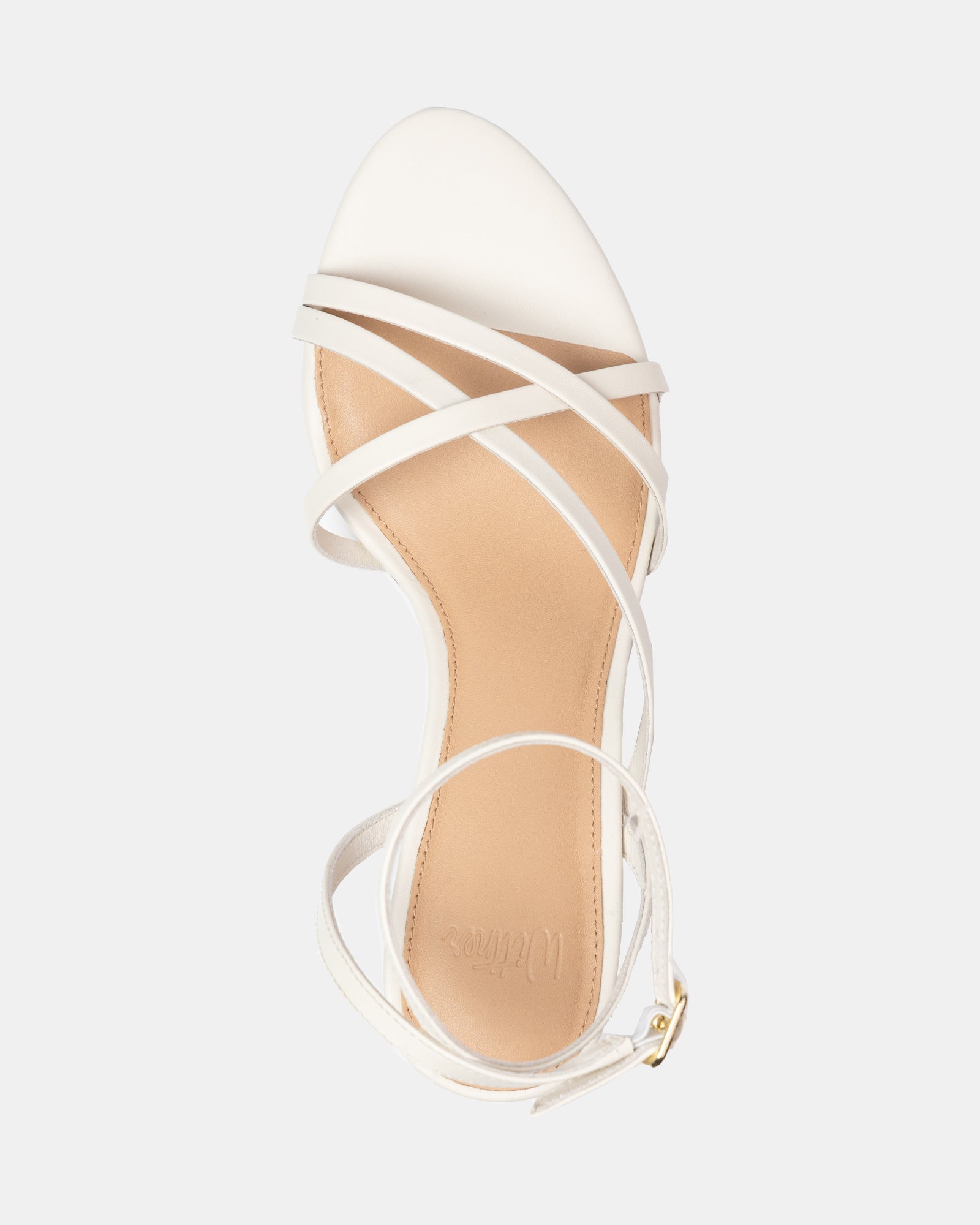 Kailee Off White Leather Strappy Heel