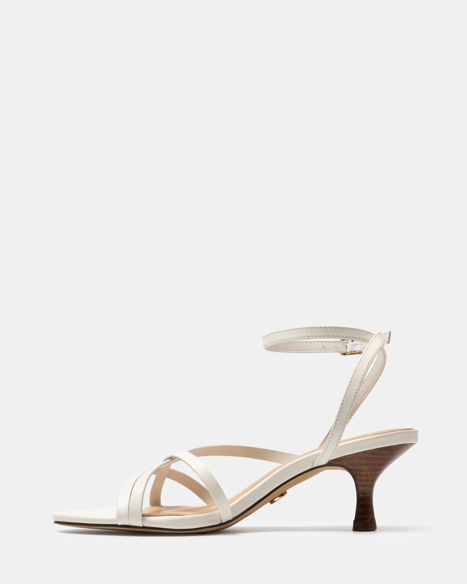Kailee Off White Leather Strappy Heel