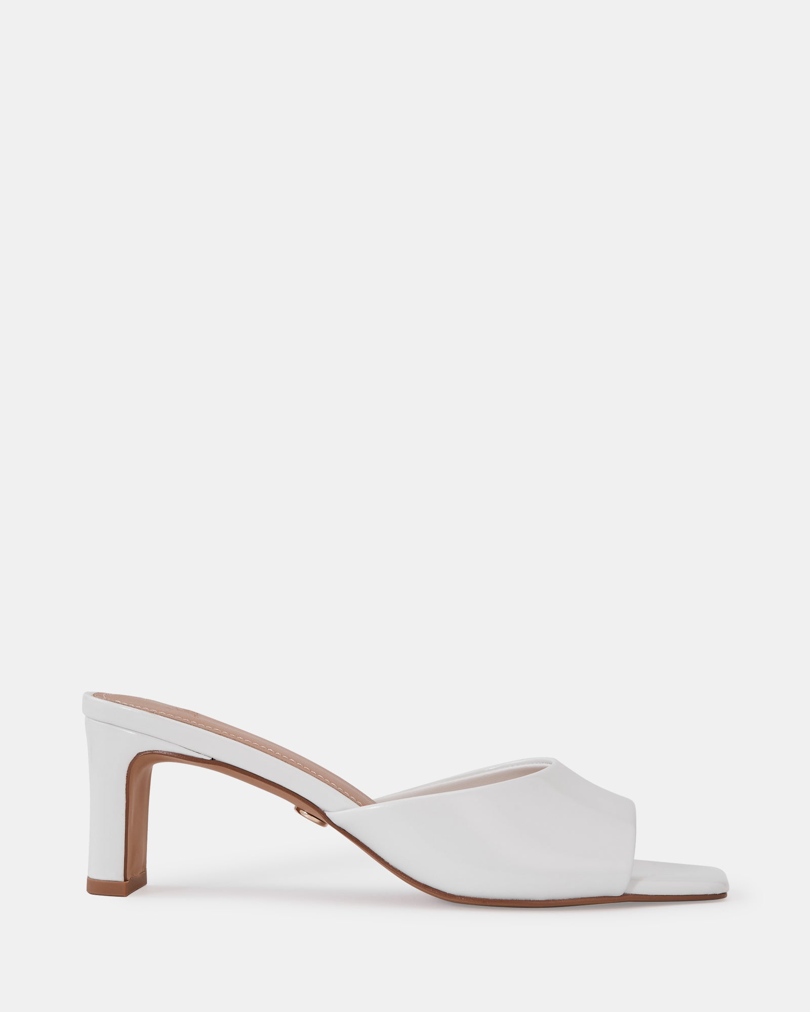 Nikita Optic White Leather Slim Heel Mule
