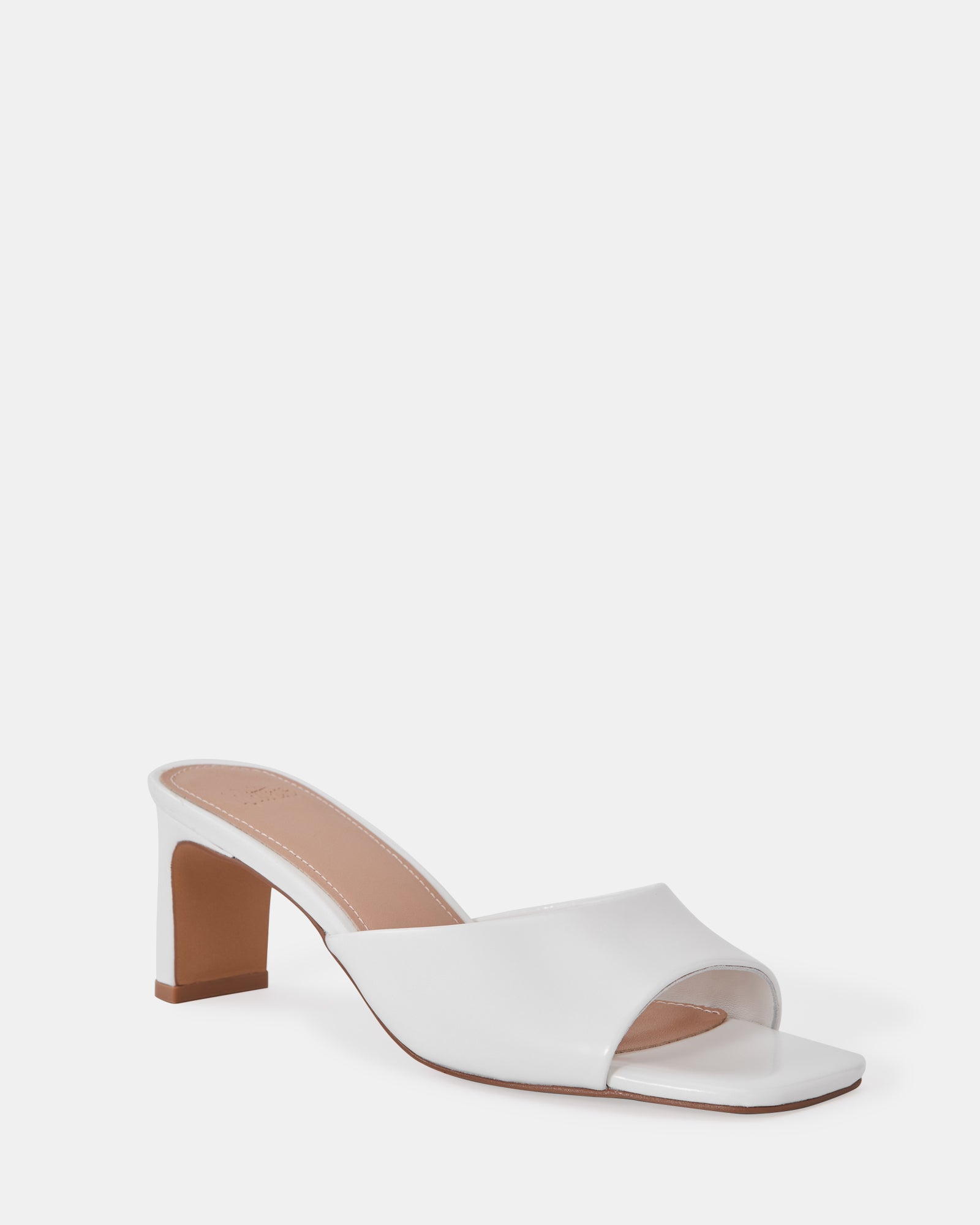 Nikita Optic White Leather Slim Heel Mule