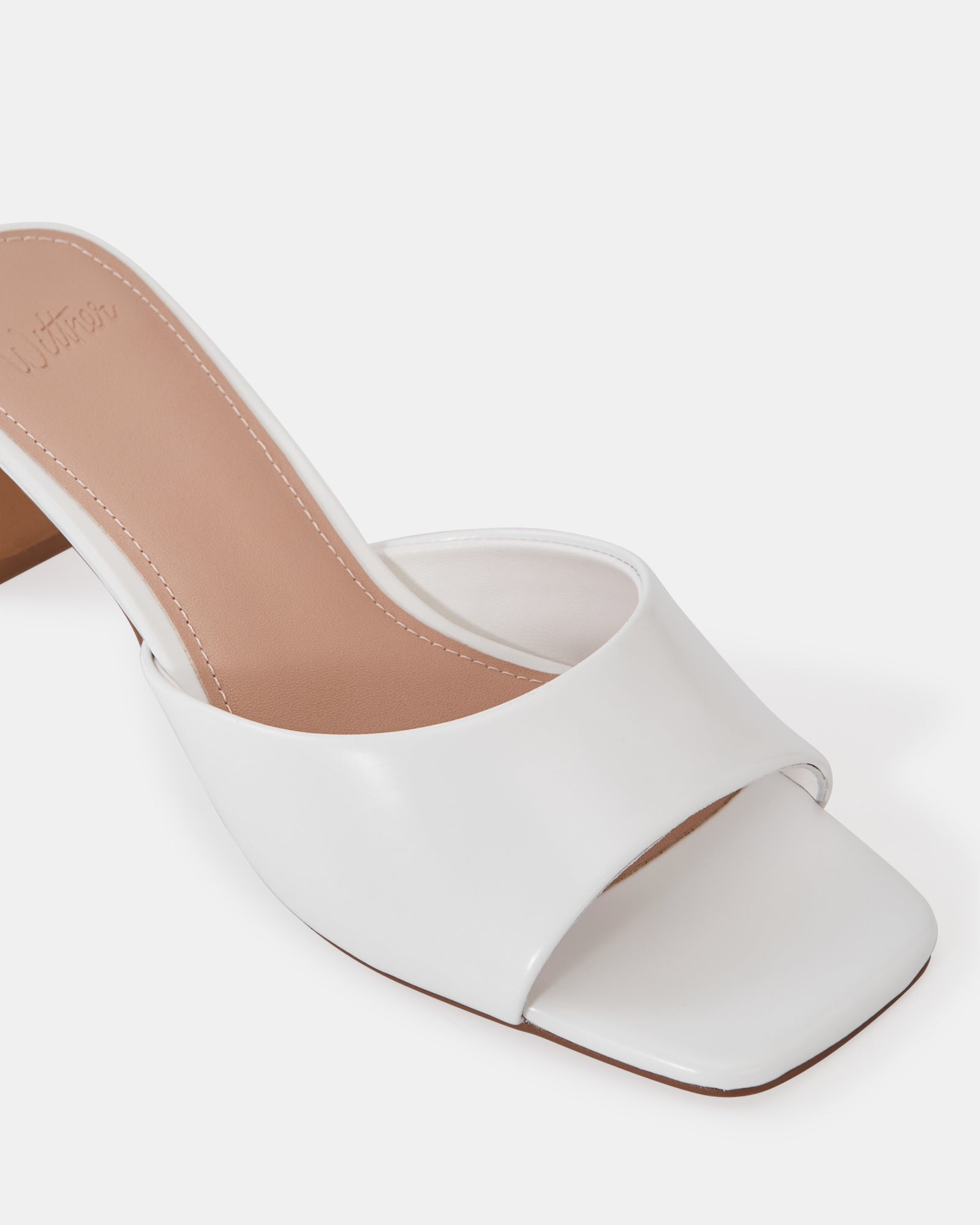 Nikita Optic White Leather Slim Heel Mule