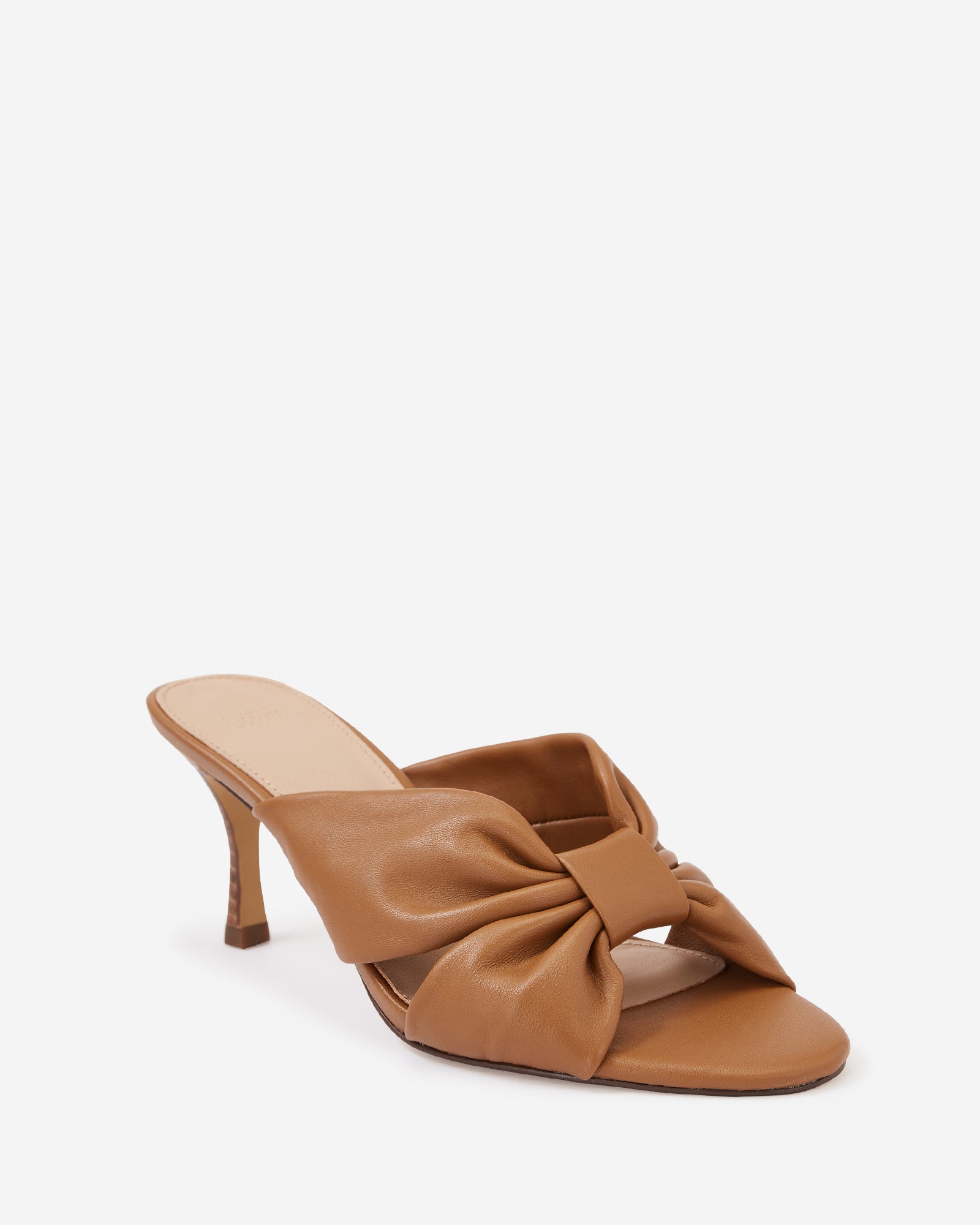 Oralia Burnt Almond Leather Stiletto Mule